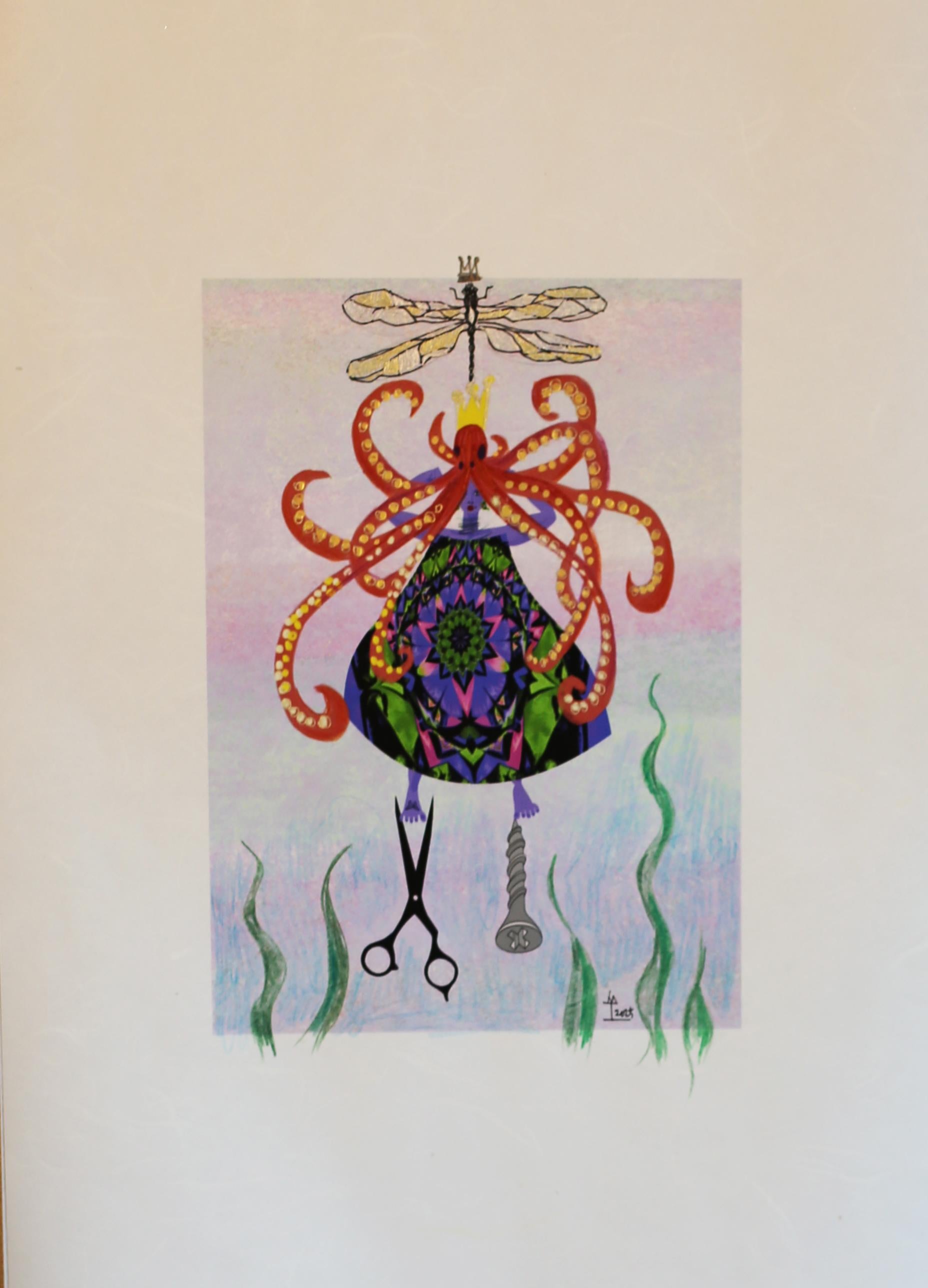 Arte contemporanea coreana di Kim Soo Young - La regina che indossa la corona di polpo