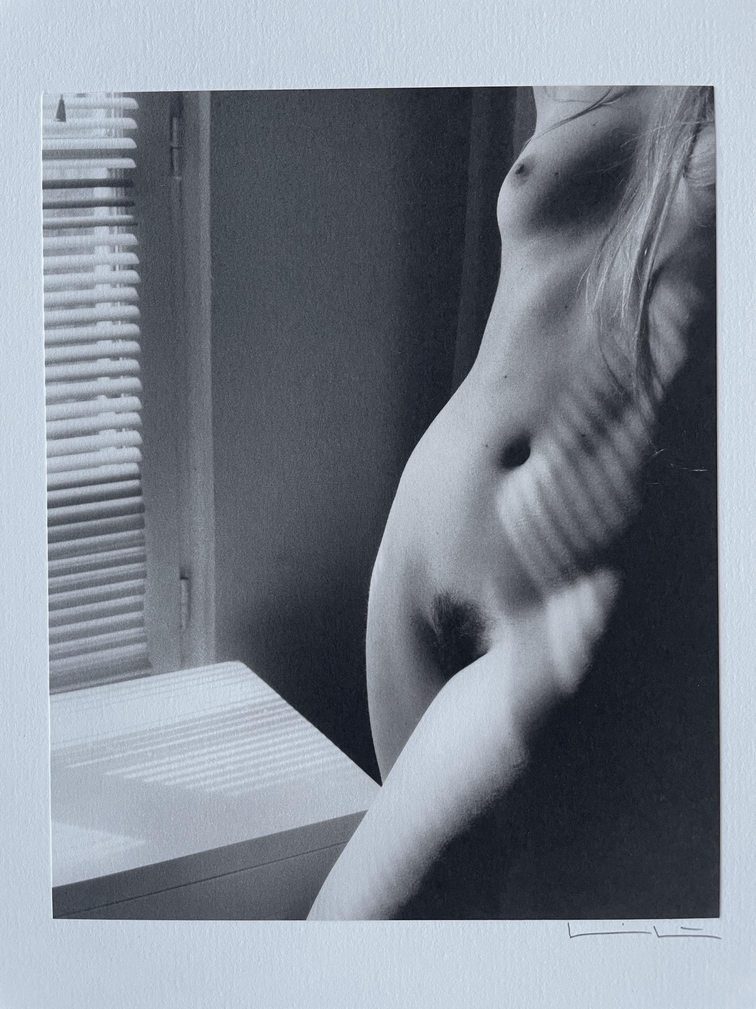 Kim Weston Black and White Photograph - Phoenix Nude 4, Torso With Blinds