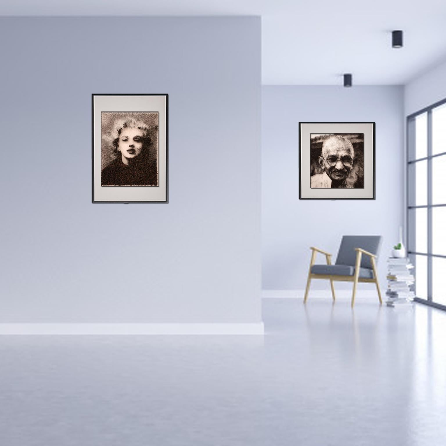 Marilyn Monroe[Schwarz, Weiß, Stahl auf Leinwand, Stereoskop, Porträt, neue Medien] im Angebot 1