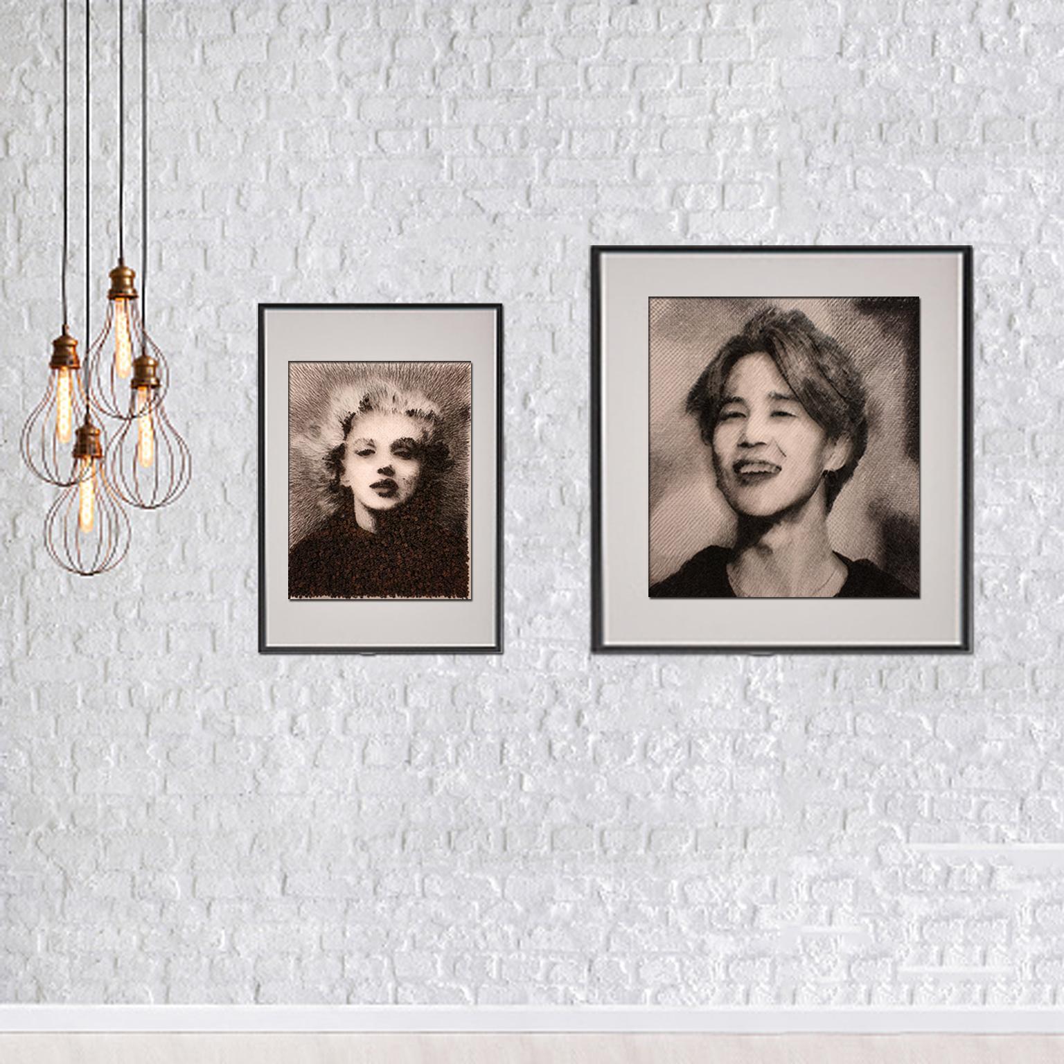 Marilyn Monroe[Black, White, Steel on canvas, Stereoscopic, Portrait, New media] - New Media Mixed Media Art by Kim Yong Jin