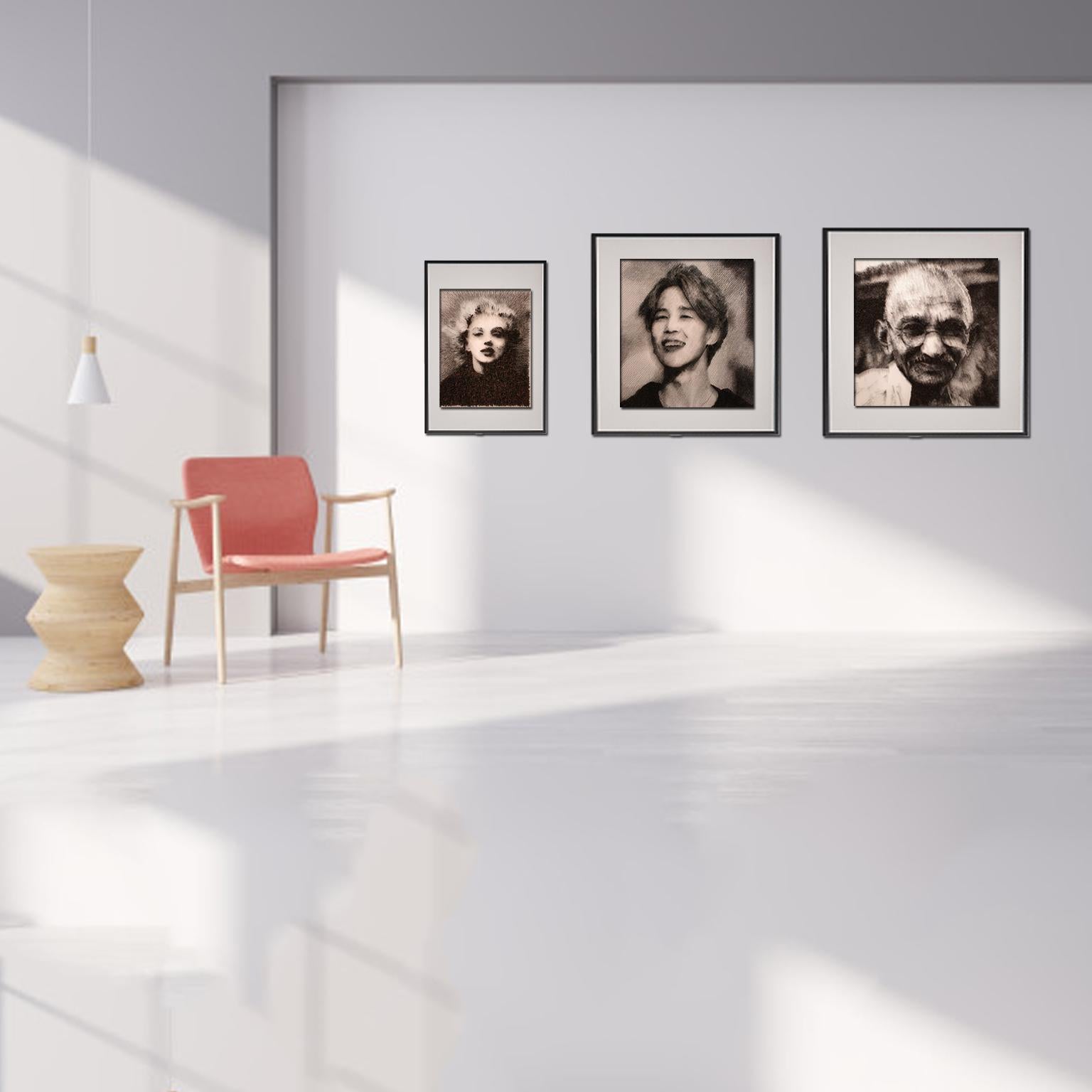 Marilyn Monroe[Schwarz, Weiß, Stahl auf Leinwand, Stereoskop, Porträt, neue Medien] im Angebot 3