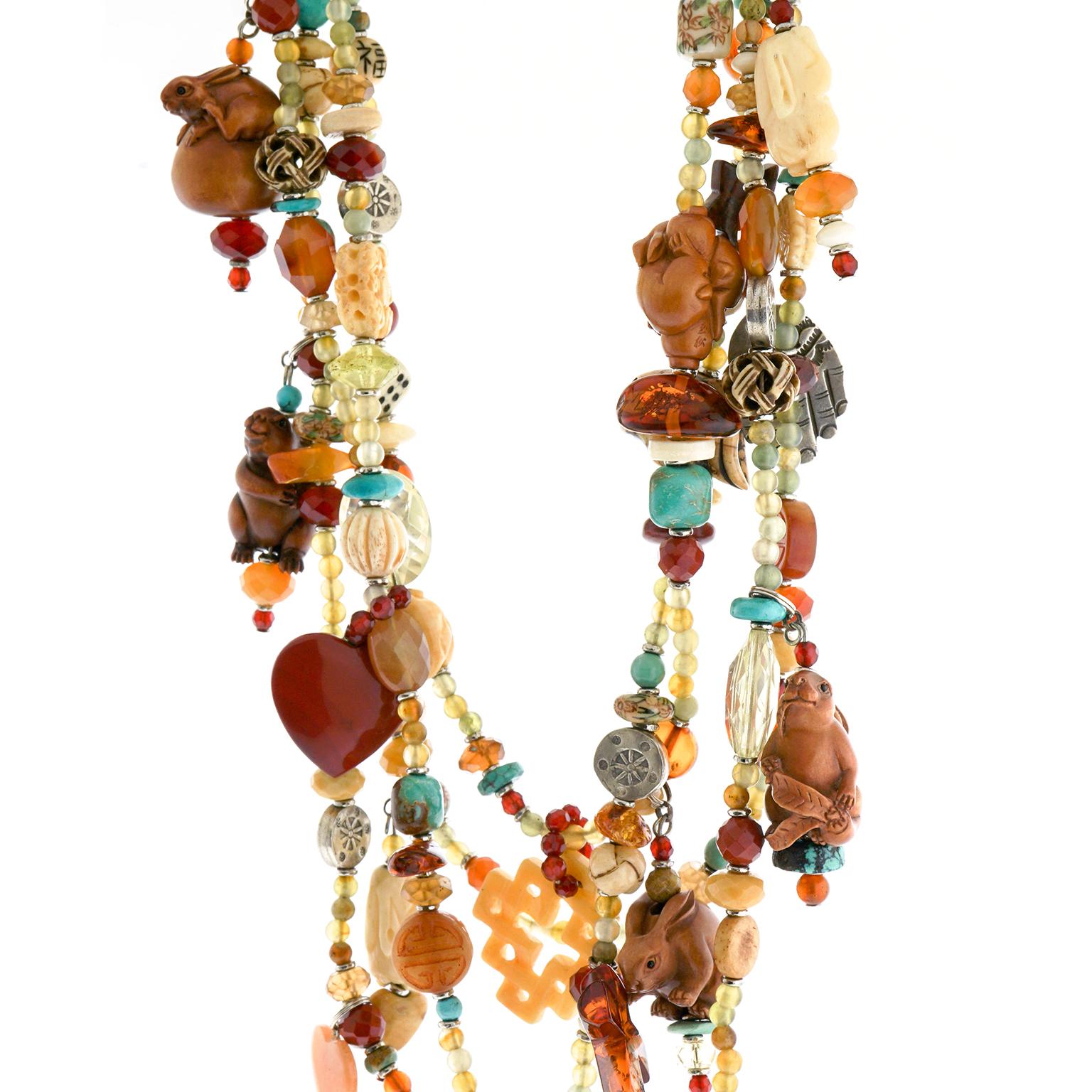 Kim Yubeta Rabbit Necklace In Excellent Condition In Litchfield, CT