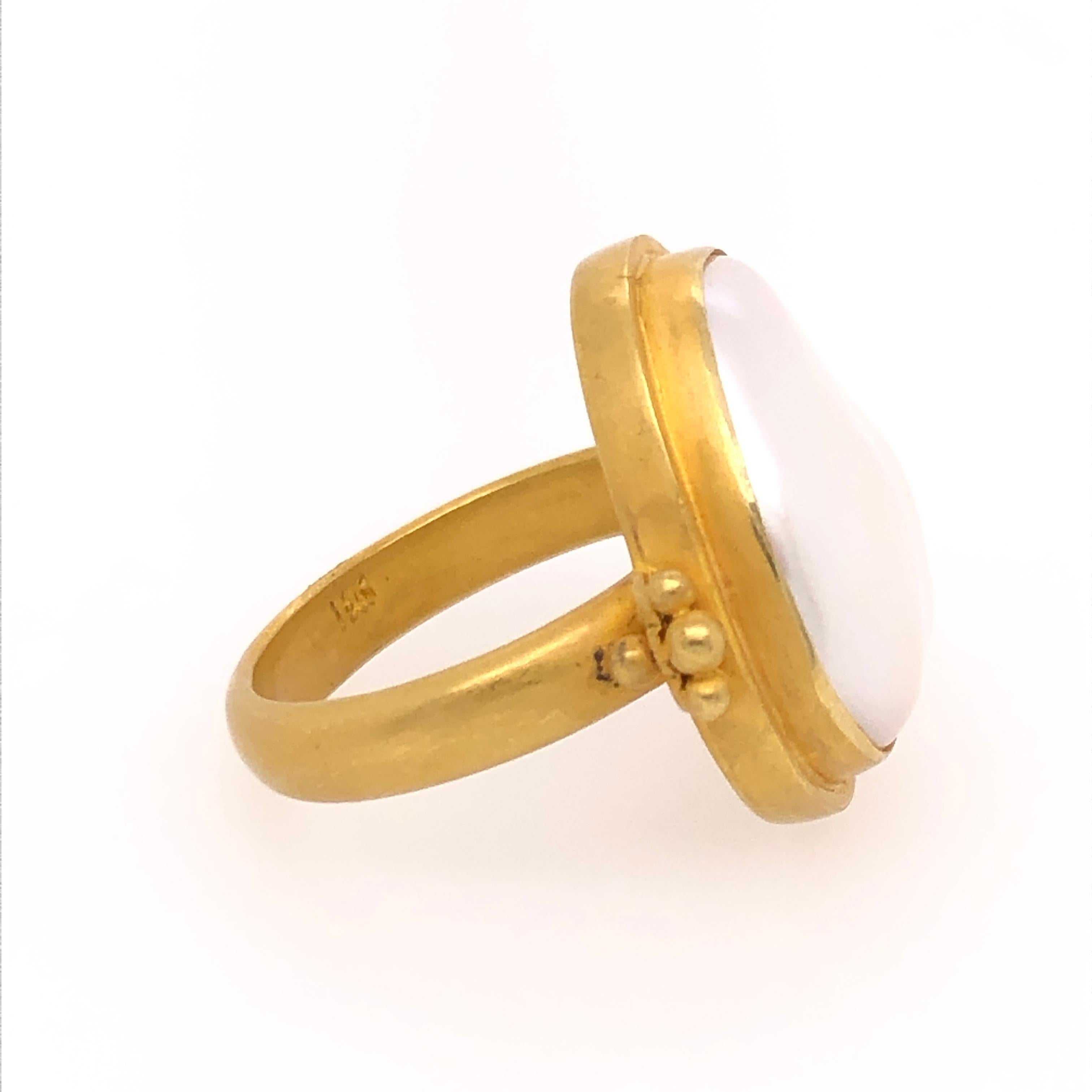 Modern Kimarie Mabe Pearl Yellow Gold Ring