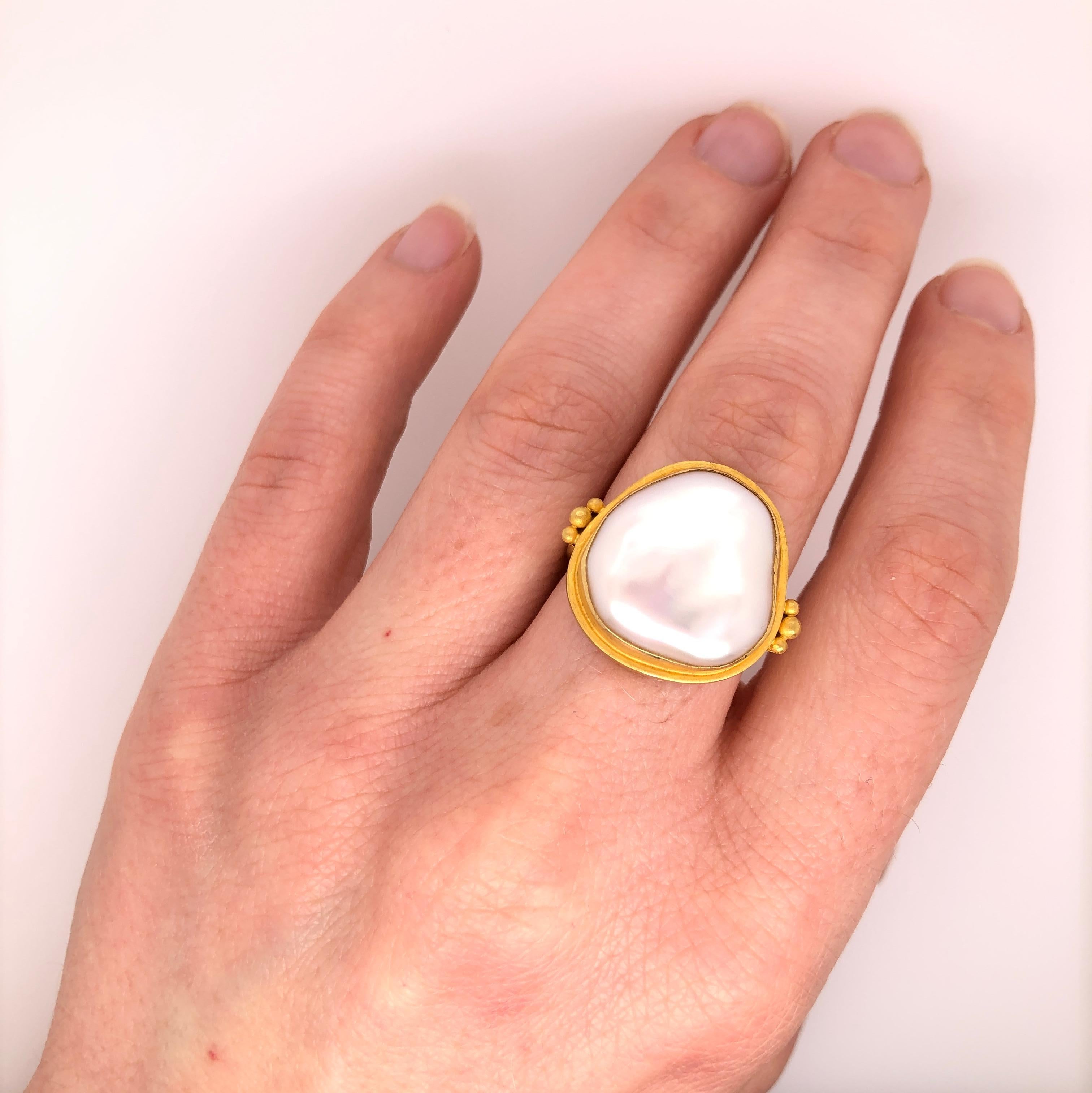 Kimarie Mabe Pearl Yellow Gold Ring 1