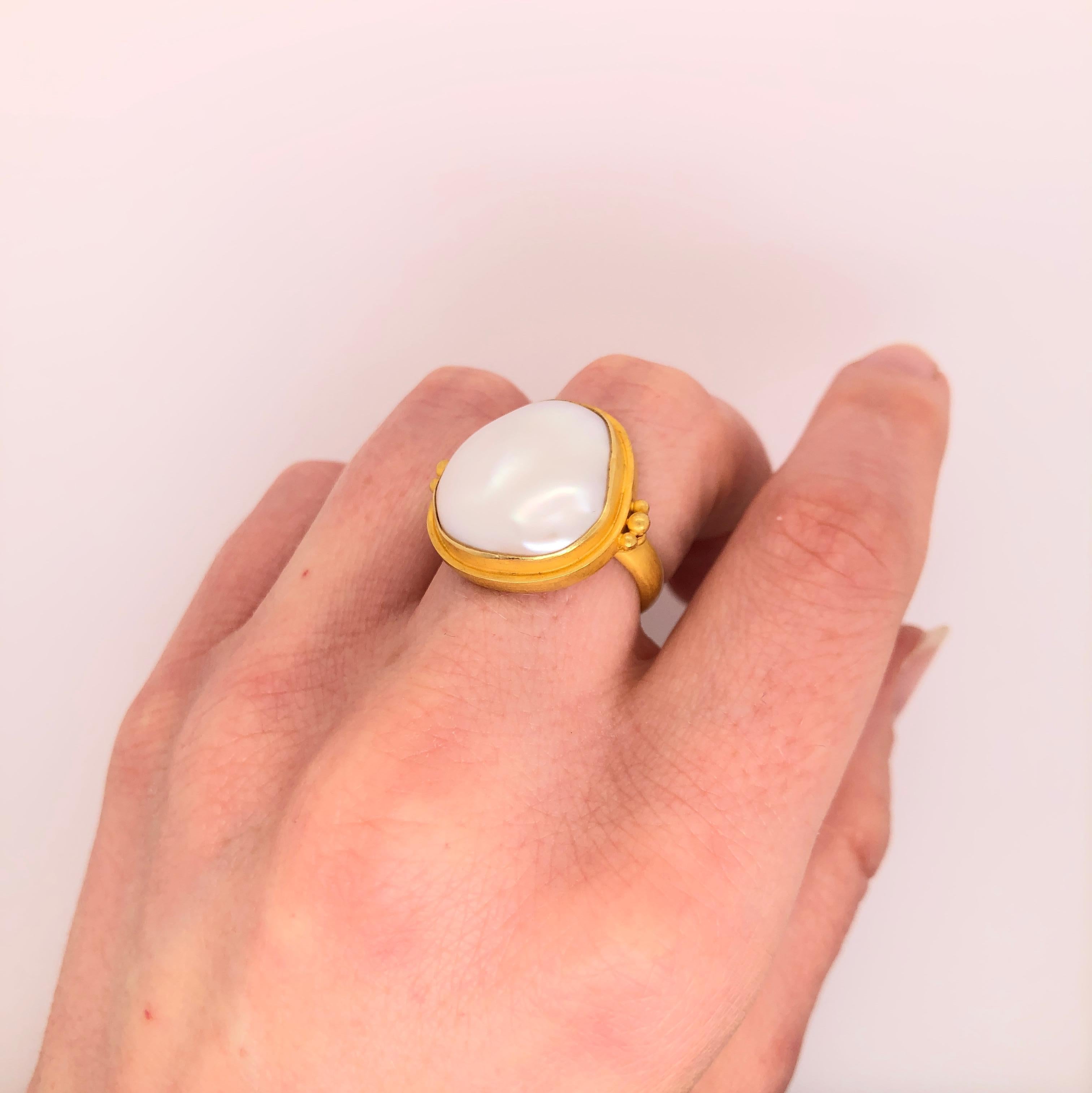 Kimarie Mabe Pearl Yellow Gold Ring 2