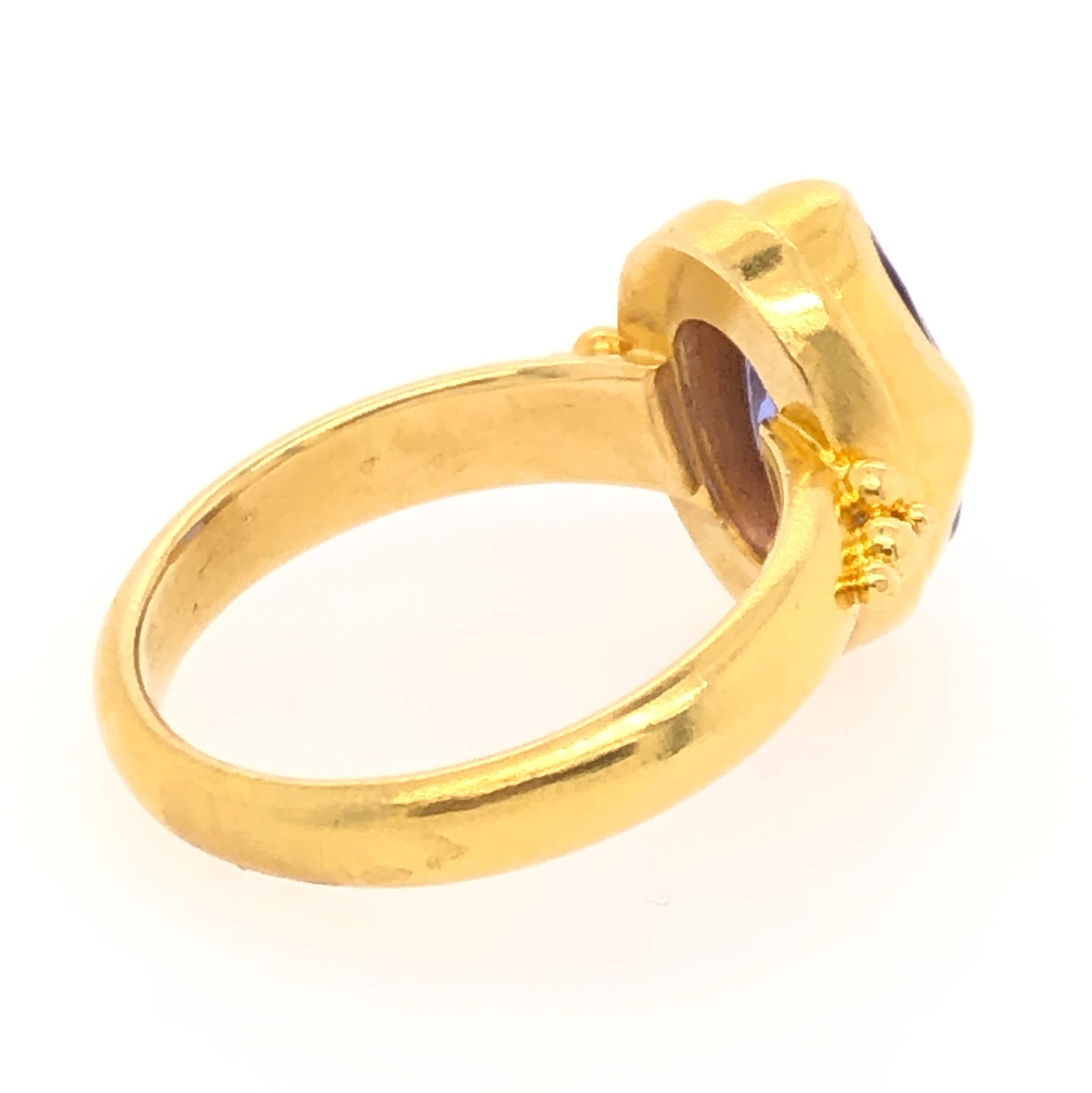 Kimarie Yellow Gold Tanzanite Ring In New Condition In Dallas, TX