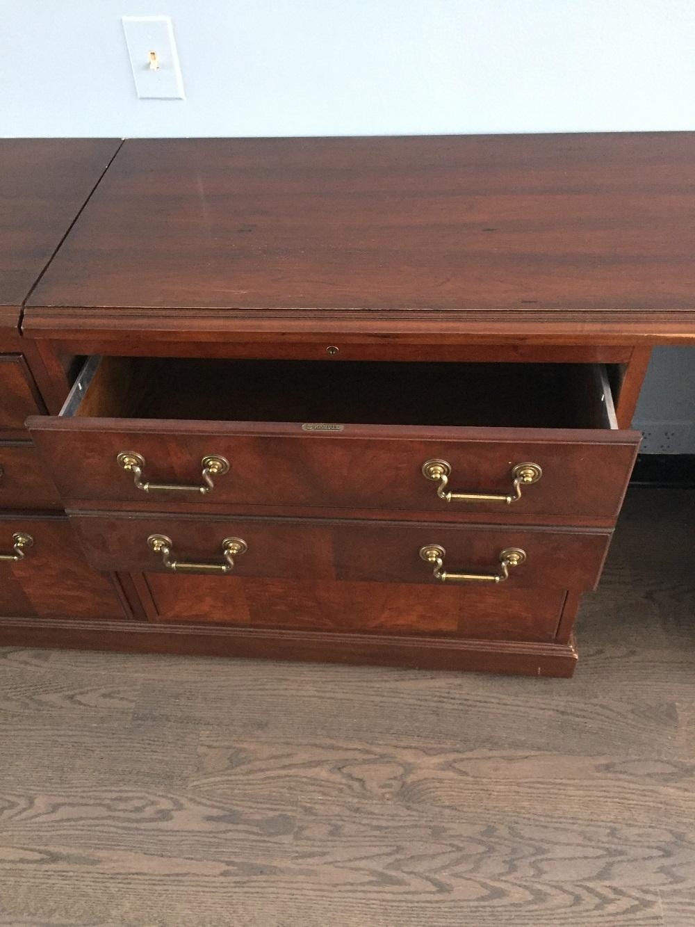 Kimball Chippendale Wood and Brass Credenza 3