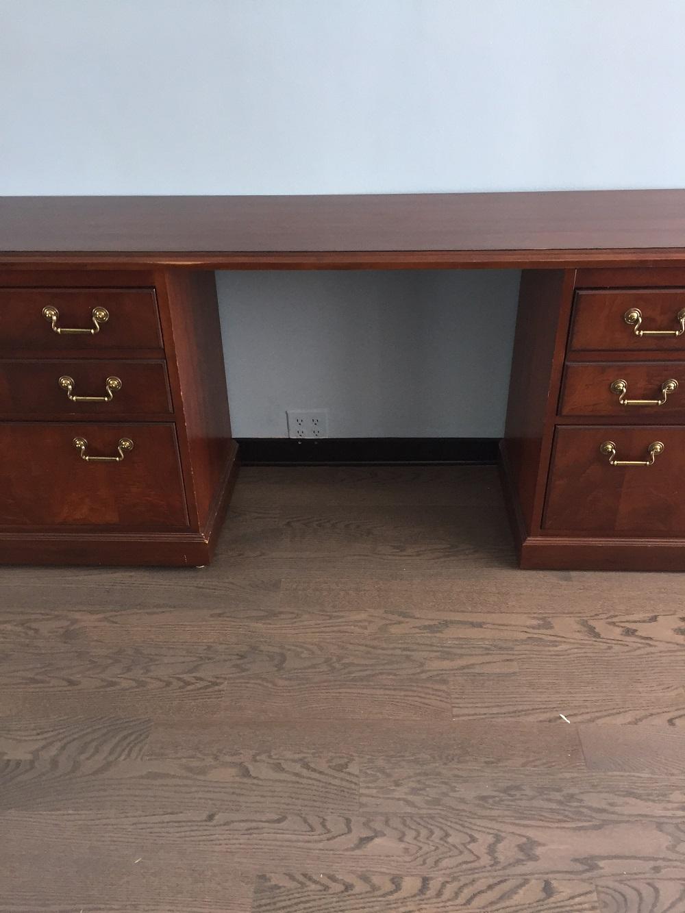 Machine-Made Kimball Chippendale Wood and Brass Credenza