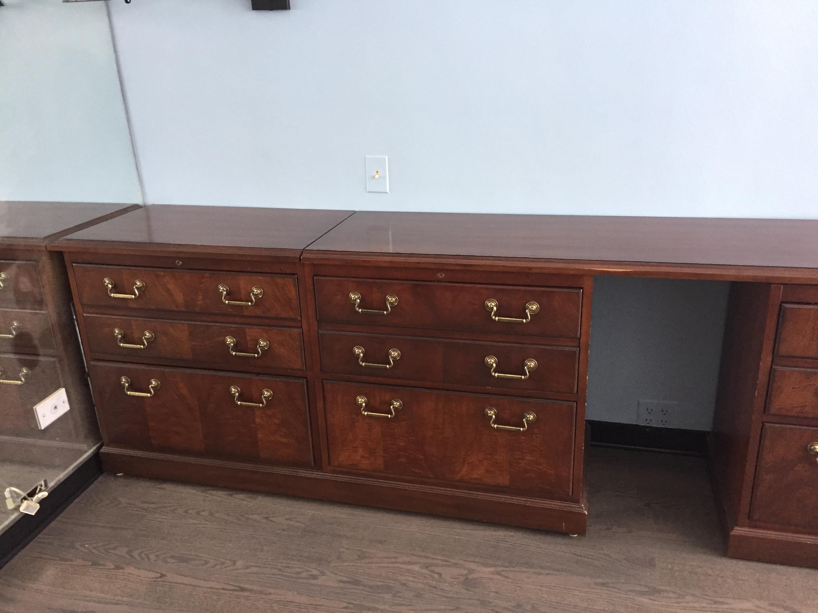 Kimball Chippendale Wood and Brass Credenza 2