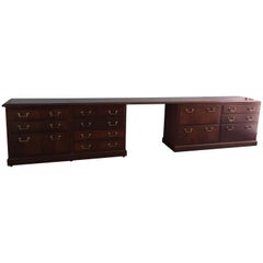 Used Kimball Chippendale Wood and Brass Credenza
