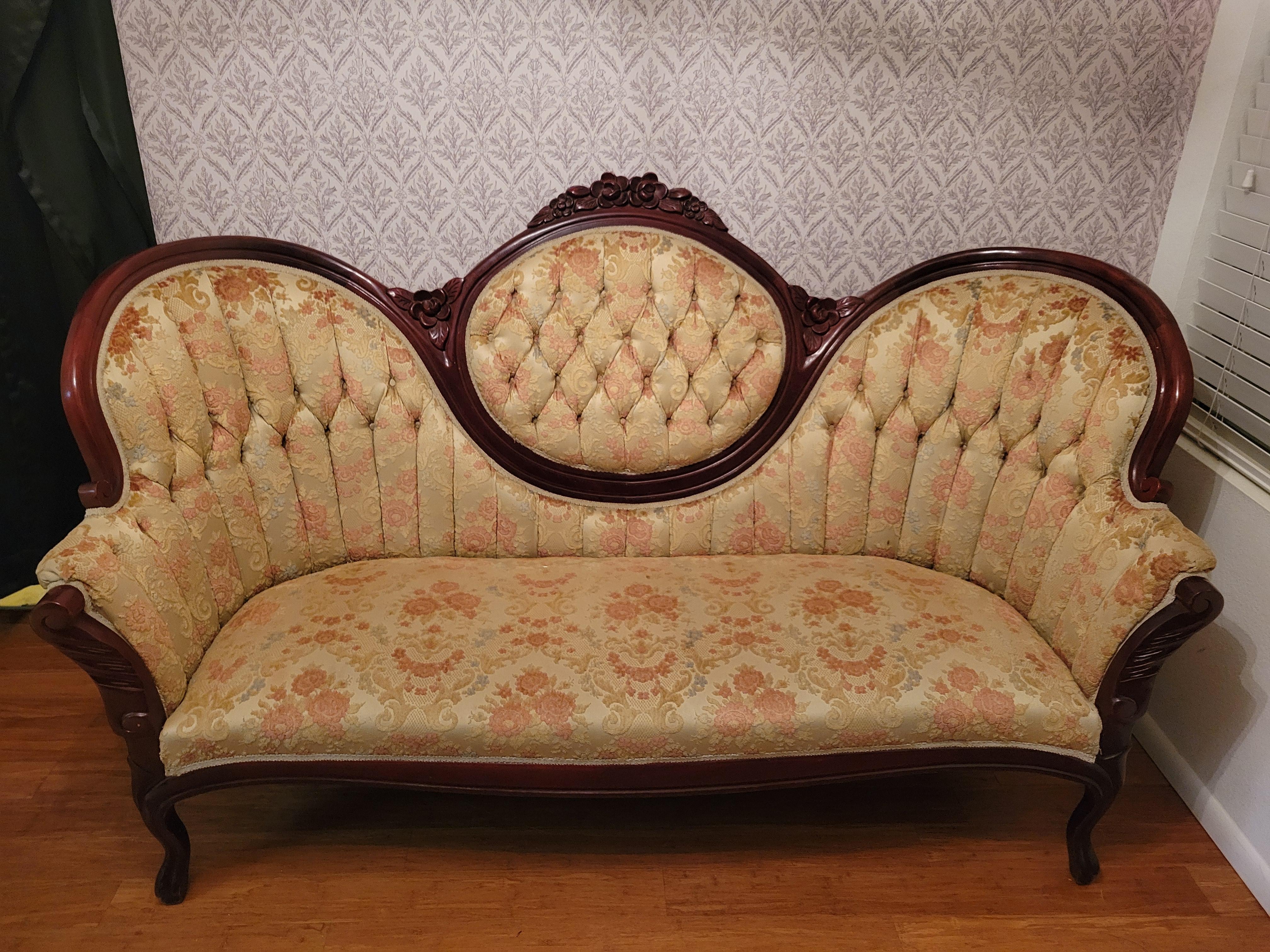 Kimball Reproducations vintage sofa in victorian style.  The sofa is 70