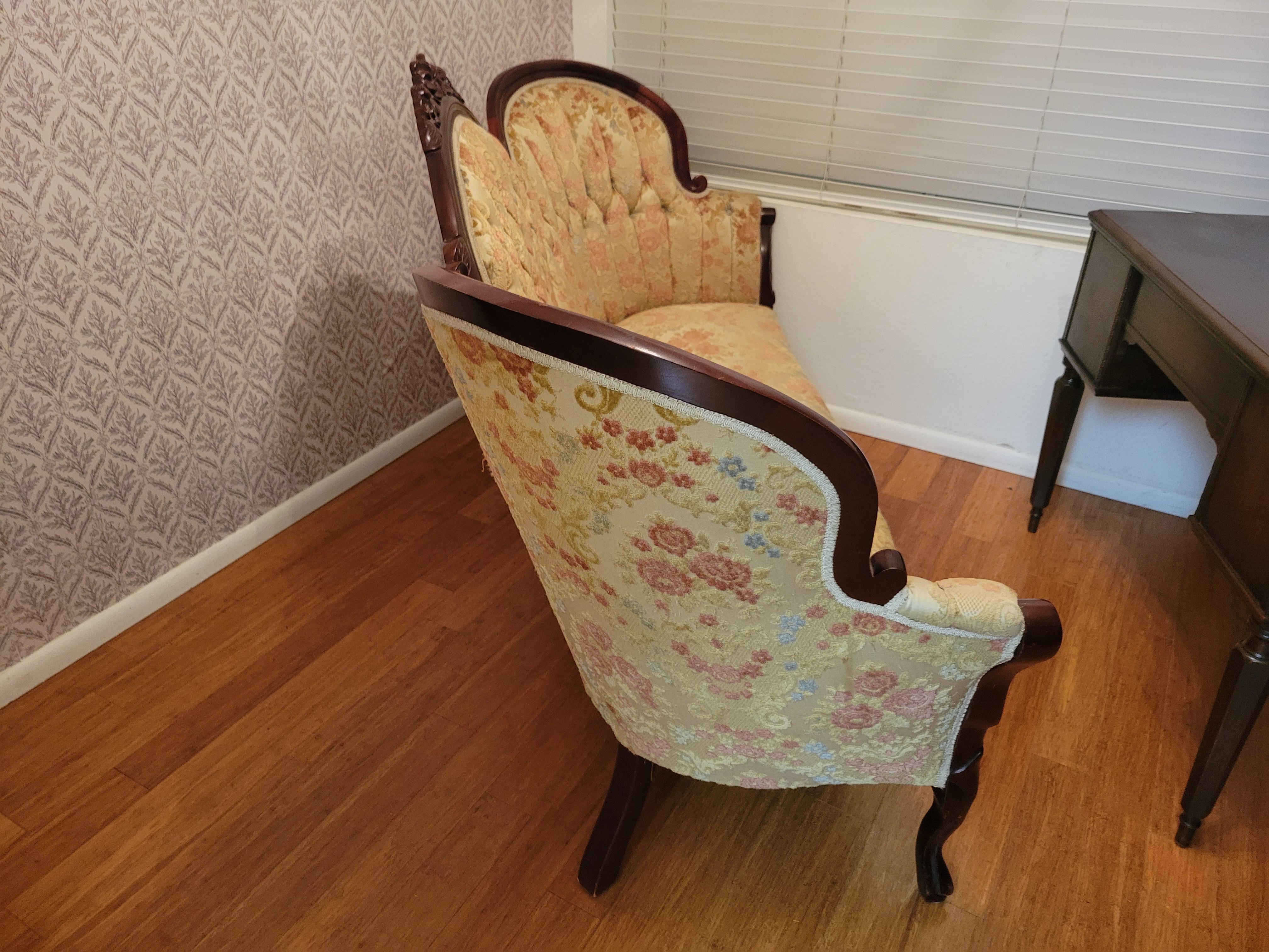 American Kimball Reproductions Victorian Style Cameo Sofa