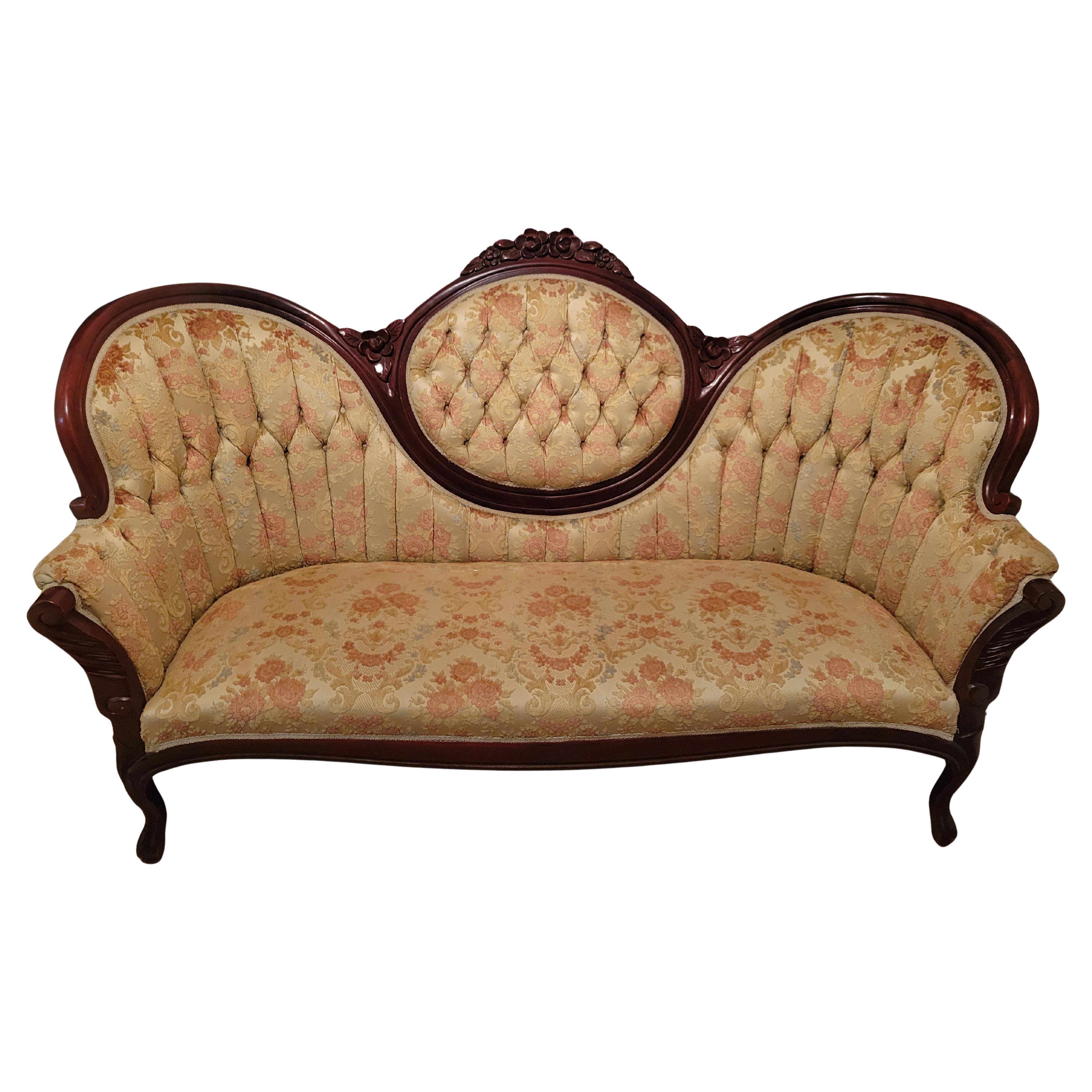 Kimball Reproductions Victorian Style Cameo Sofa