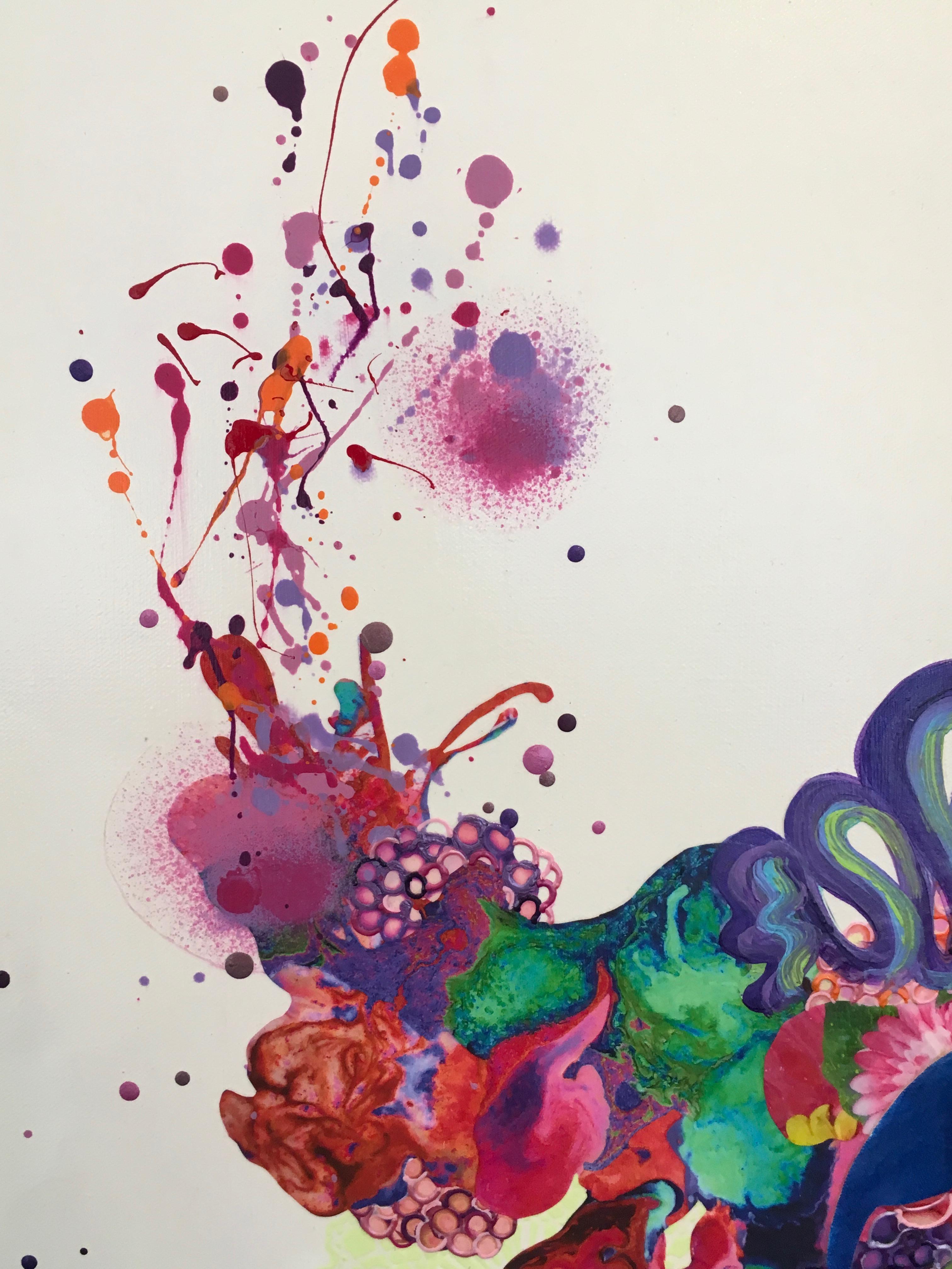 Abstract painting, California Artist, Colorful, Dimensional, Mixed Media im Angebot 2