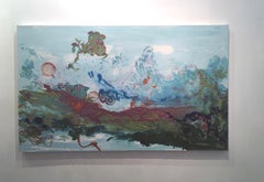 Liquid Landscape 060708, Waterscape, Mixed Media, Blues, Original Art