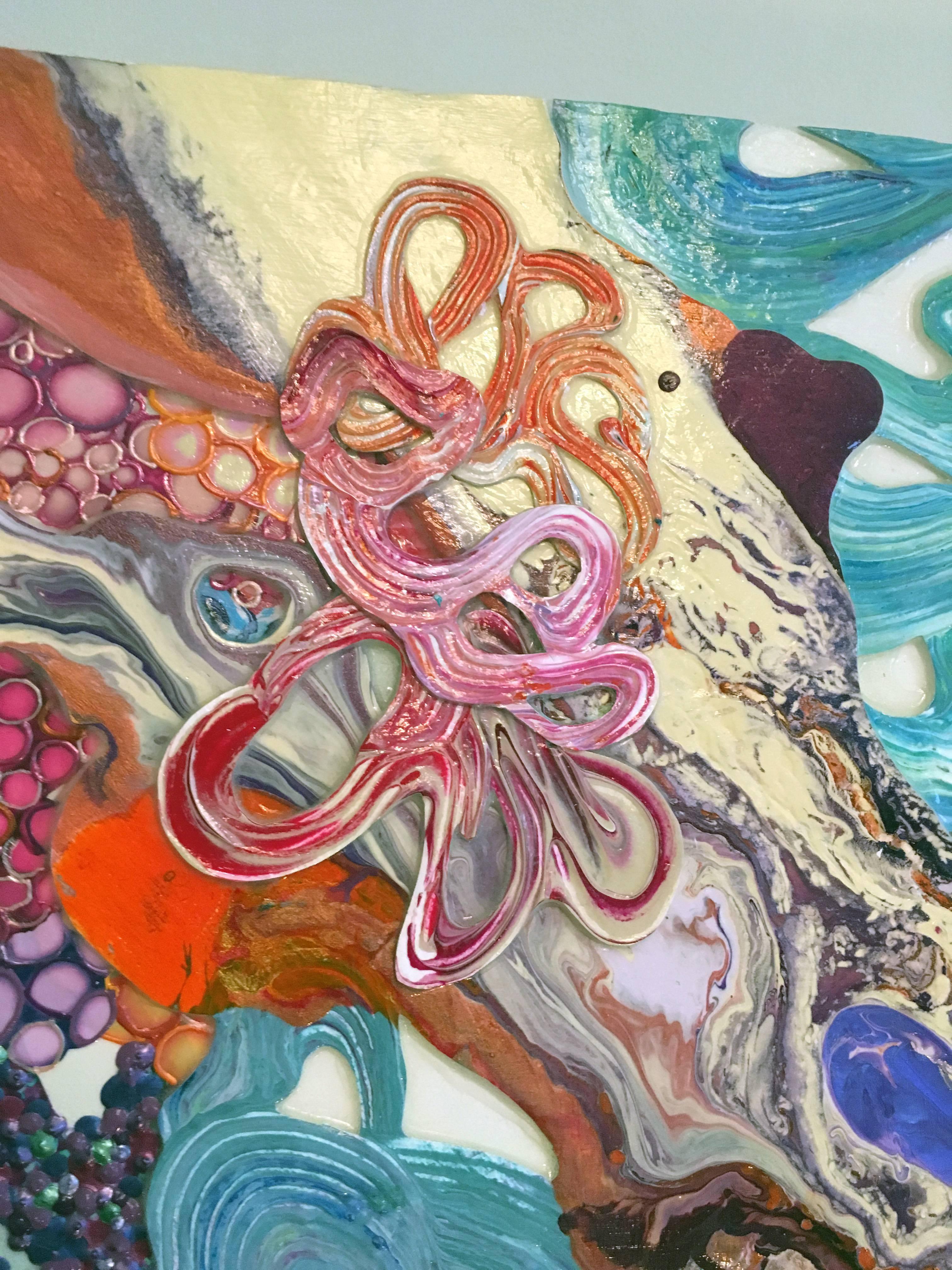 Pixie Dust and Other Magic, Abstrakte Kunst, strukturiert, dimensional, farbenfroh im Angebot 2