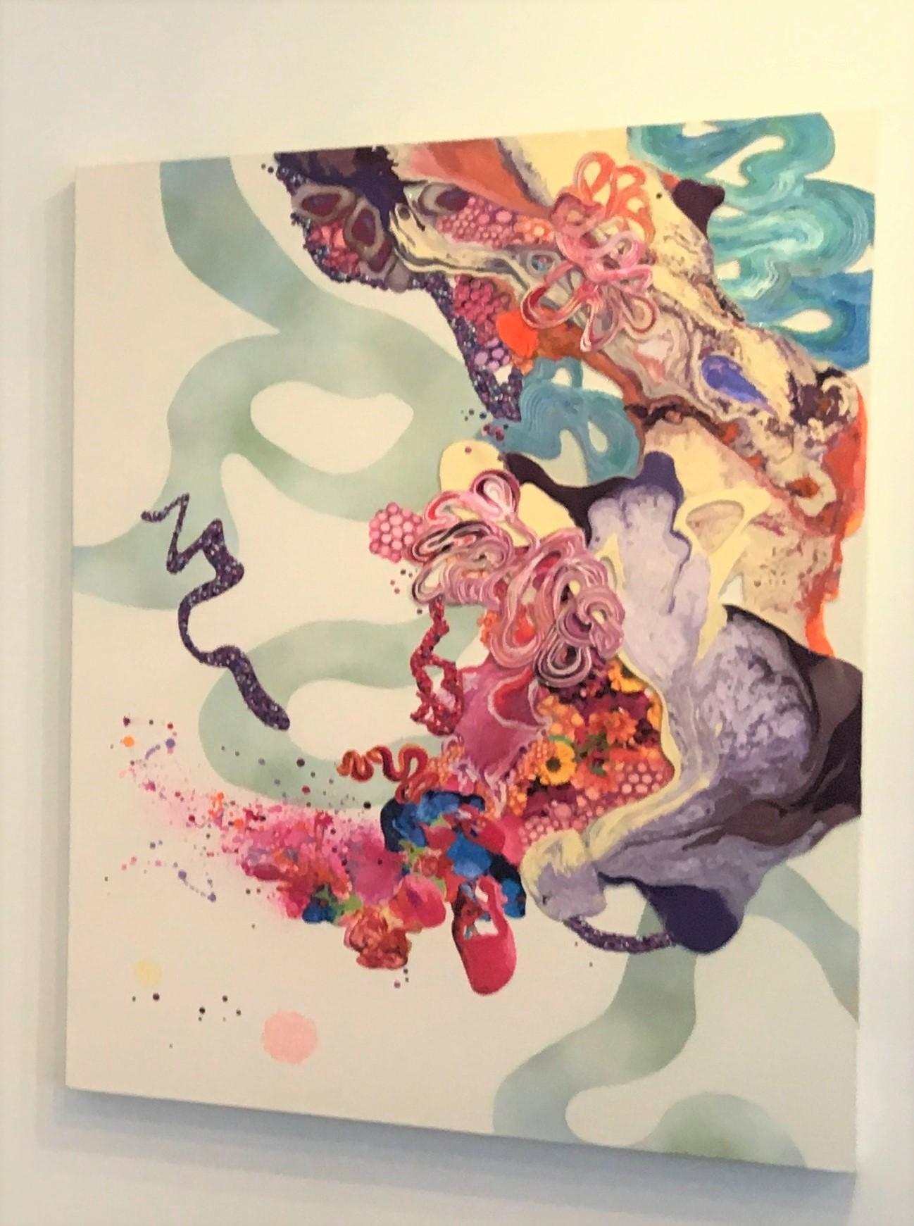 Pixie Dust and Other Magic, Abstrakte Kunst, strukturiert, dimensional, farbenfroh im Angebot 3