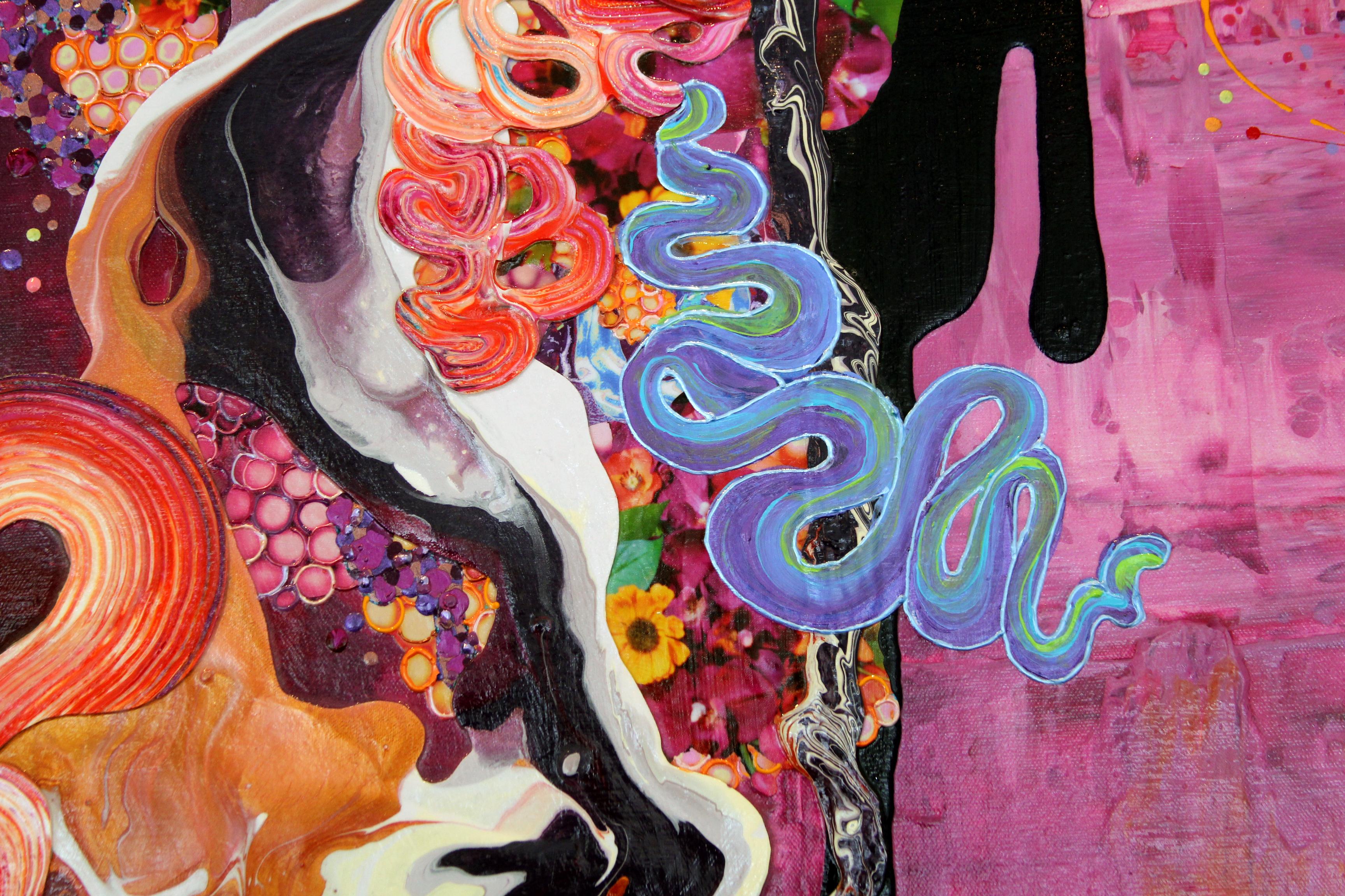 Thank You for the Magic Carpet Ride, Abstract, Mixed Media, Impactful, Original im Angebot 1