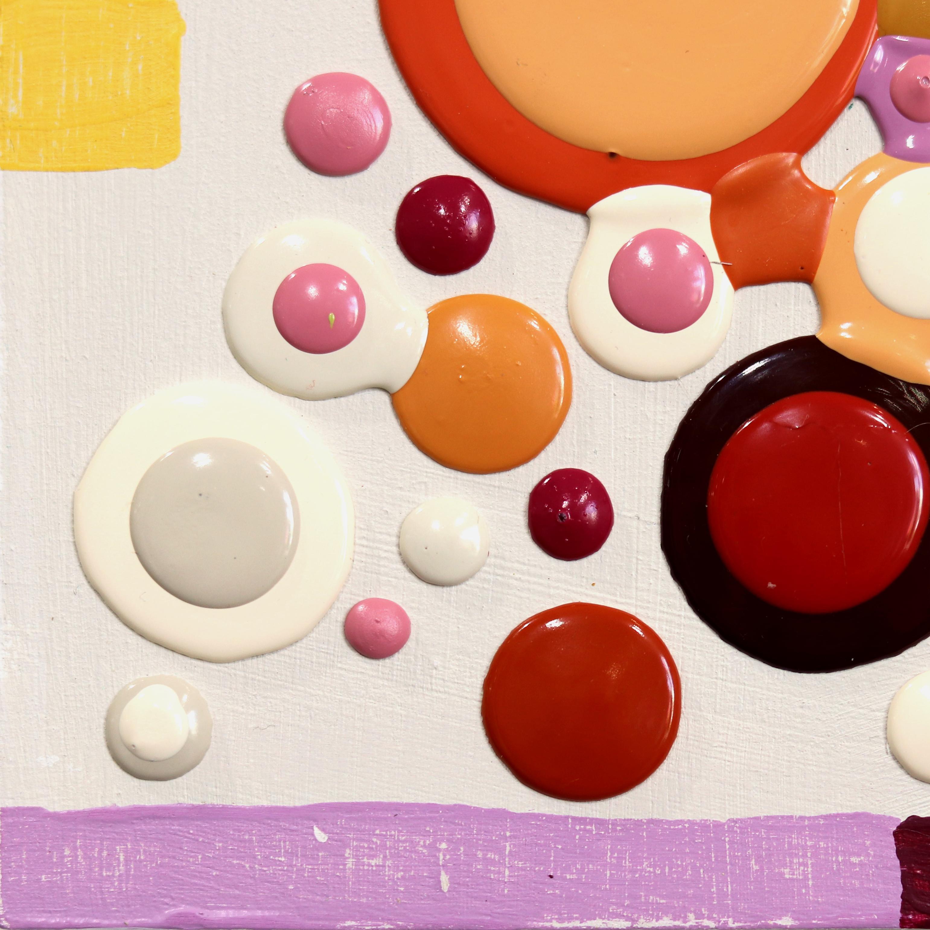 Sorbet - Original Saturated Colorful Dots Paint Droplets Art contemporain en vente 3