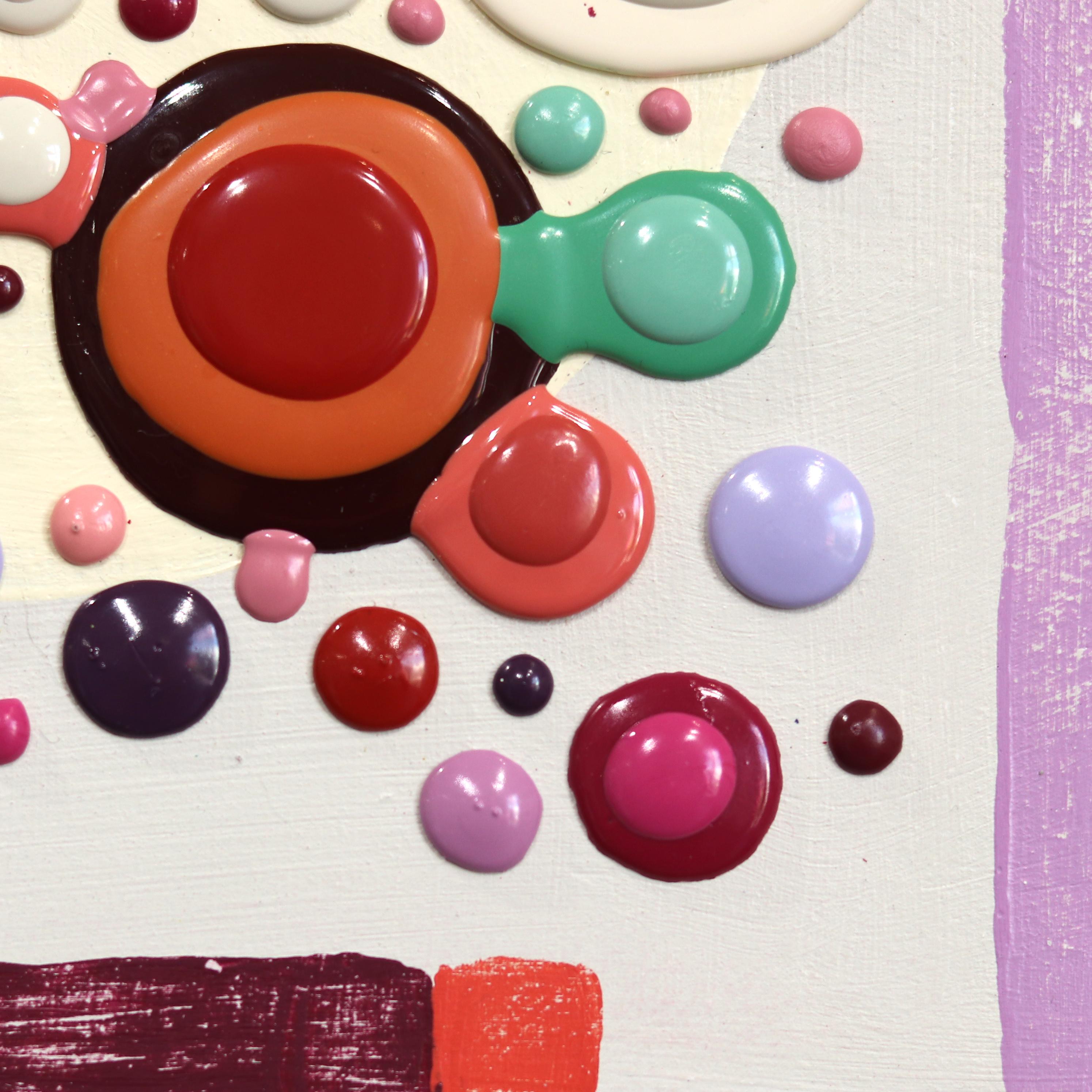 Sorbet - Original Saturated Colorful Dots Paint Droplets Art contemporain en vente 4