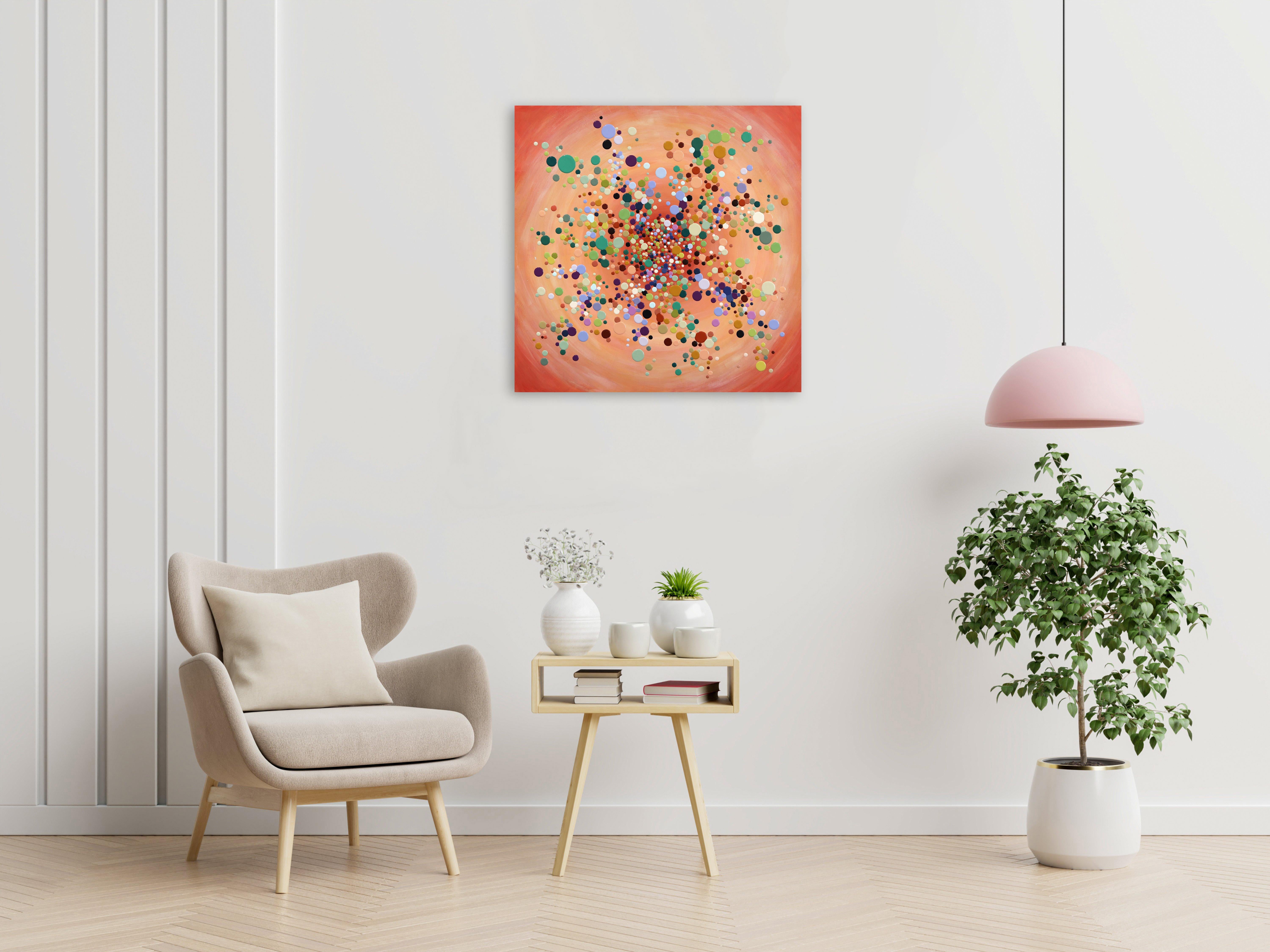 When You Shine - Saturated Colorful Dots Paint Droplets by Kimberly Blackstock For Sale 2