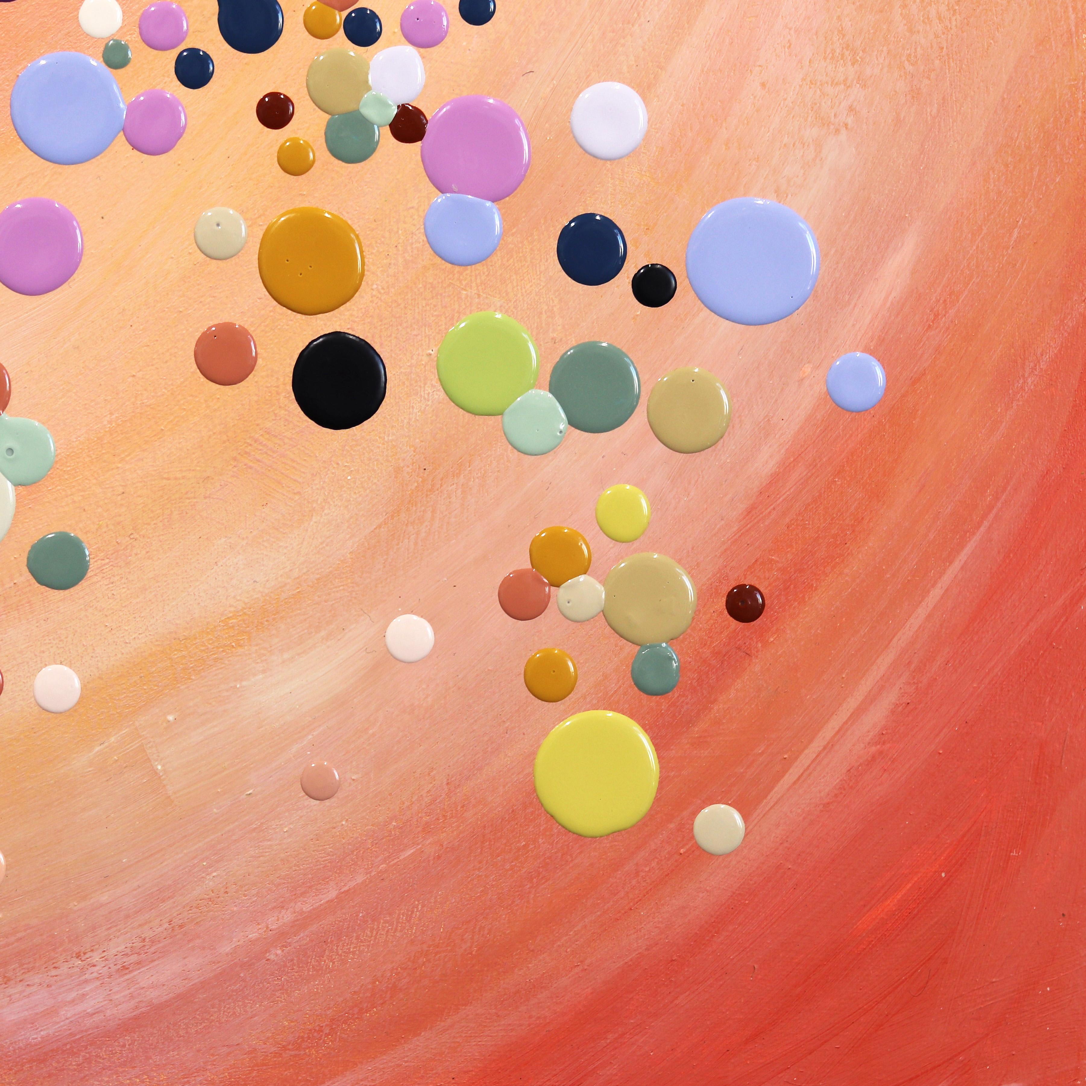 When You Shine - Saturated Colorful Dots Paint Droplets by Kimberly Blackstock For Sale 5