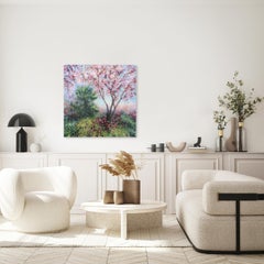 And So We Danced - Abstract Floral Colorful Textural Dots Nature Landscape Art