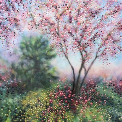 And So We Danced - Abstract Floral Colorful Textural Dots Nature Landscape Art