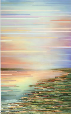 Breathing - Original Vibrant Colorful Abstract Landscape Resin Painting