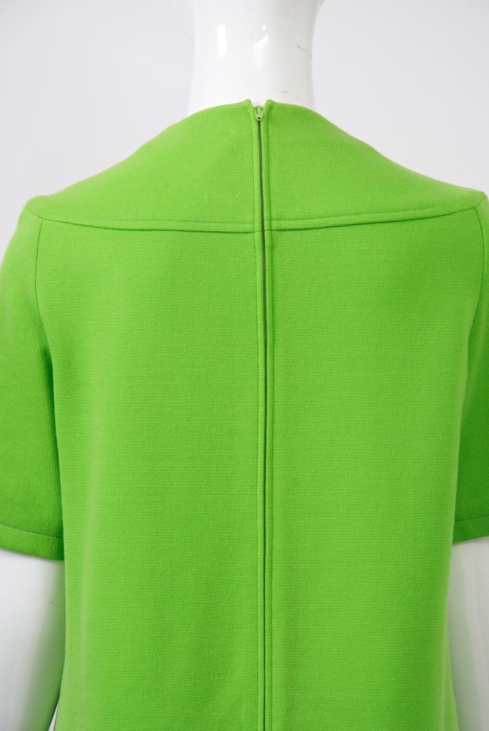 Kimberly Bright Green Knit Dress In Good Condition In Alford, MA