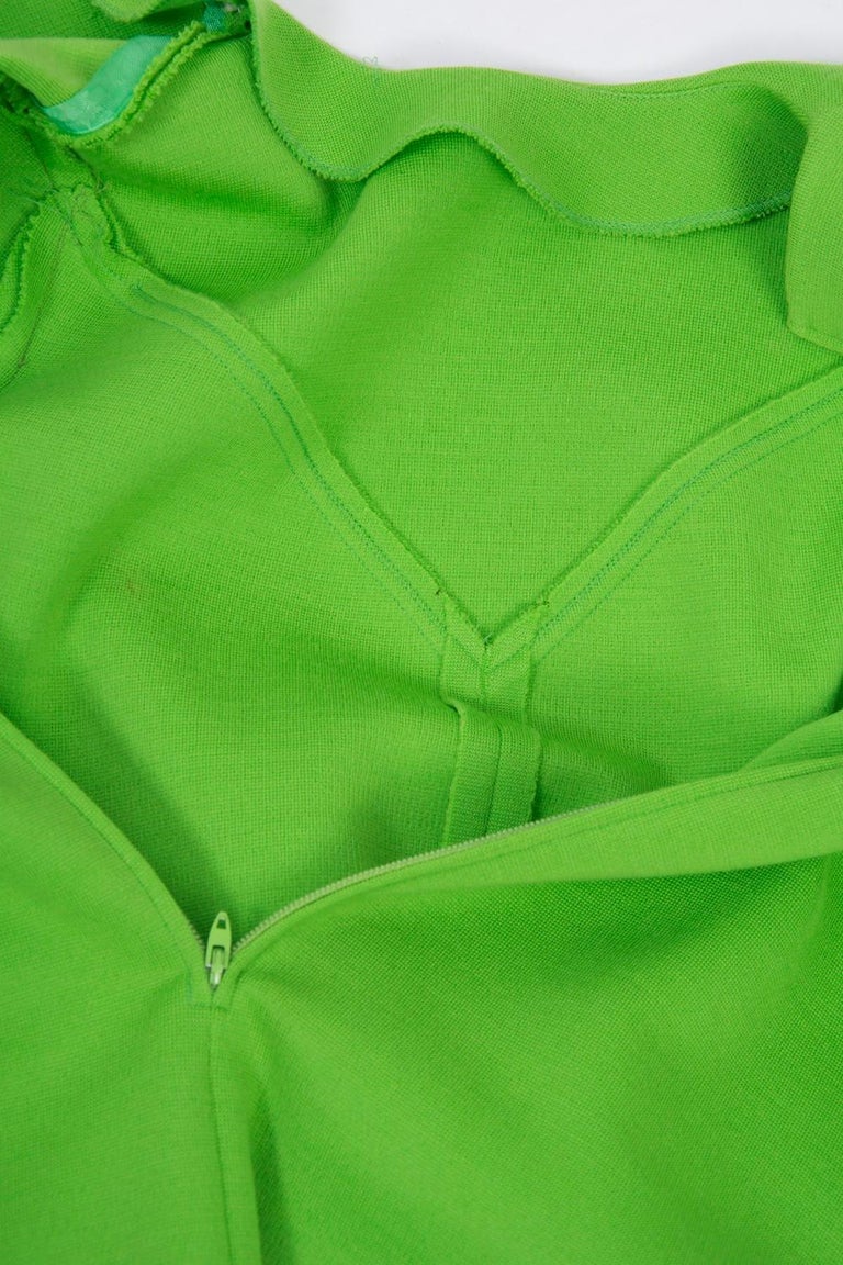 Kimberly Bright Green Knit Dress at 1stDibs | bright green dress