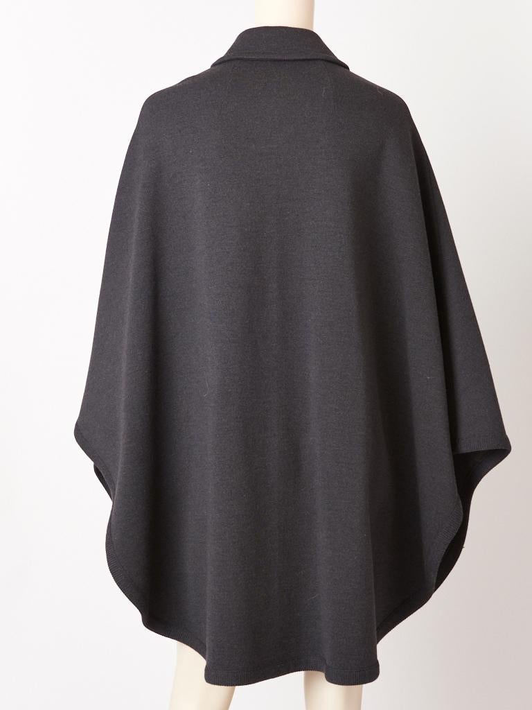 Kimberly Knit Charcoal Grey Cape In Good Condition In New York, NY