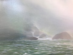 "Chute d'eau avec pulvérisation" Petit paysage de cascades et de rochers, belle lumière