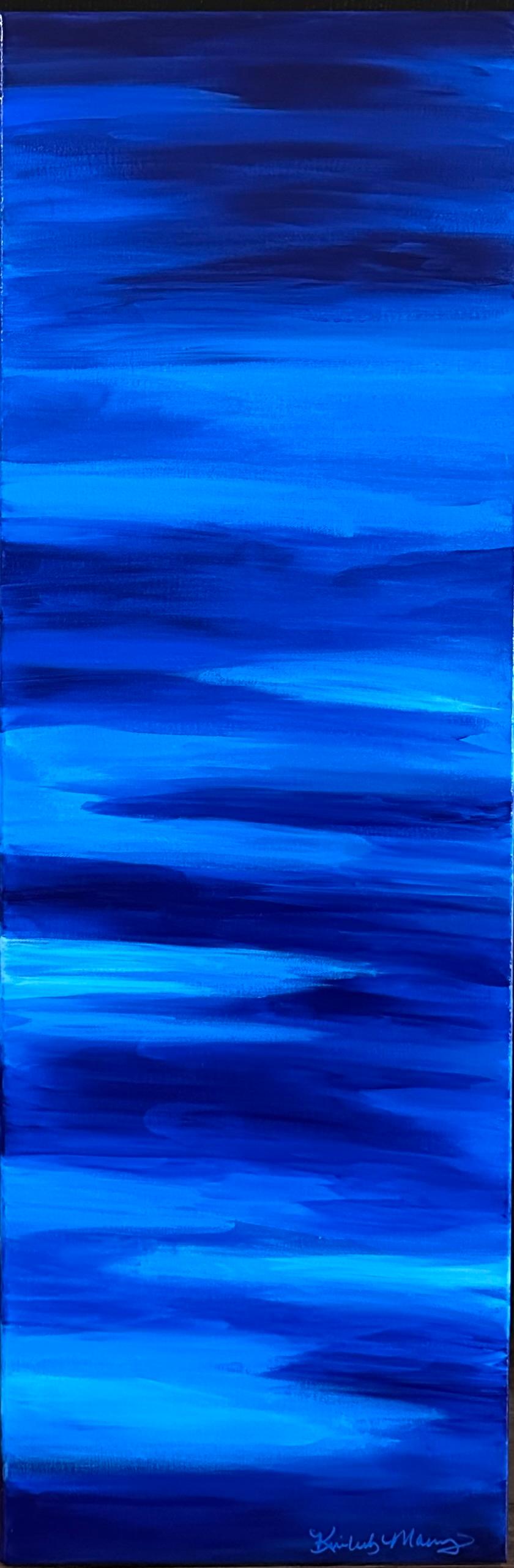 Kimberly Marney Abstract Painting - Blue Horizon #1 (Blue, Abstract, Water, Landscape)