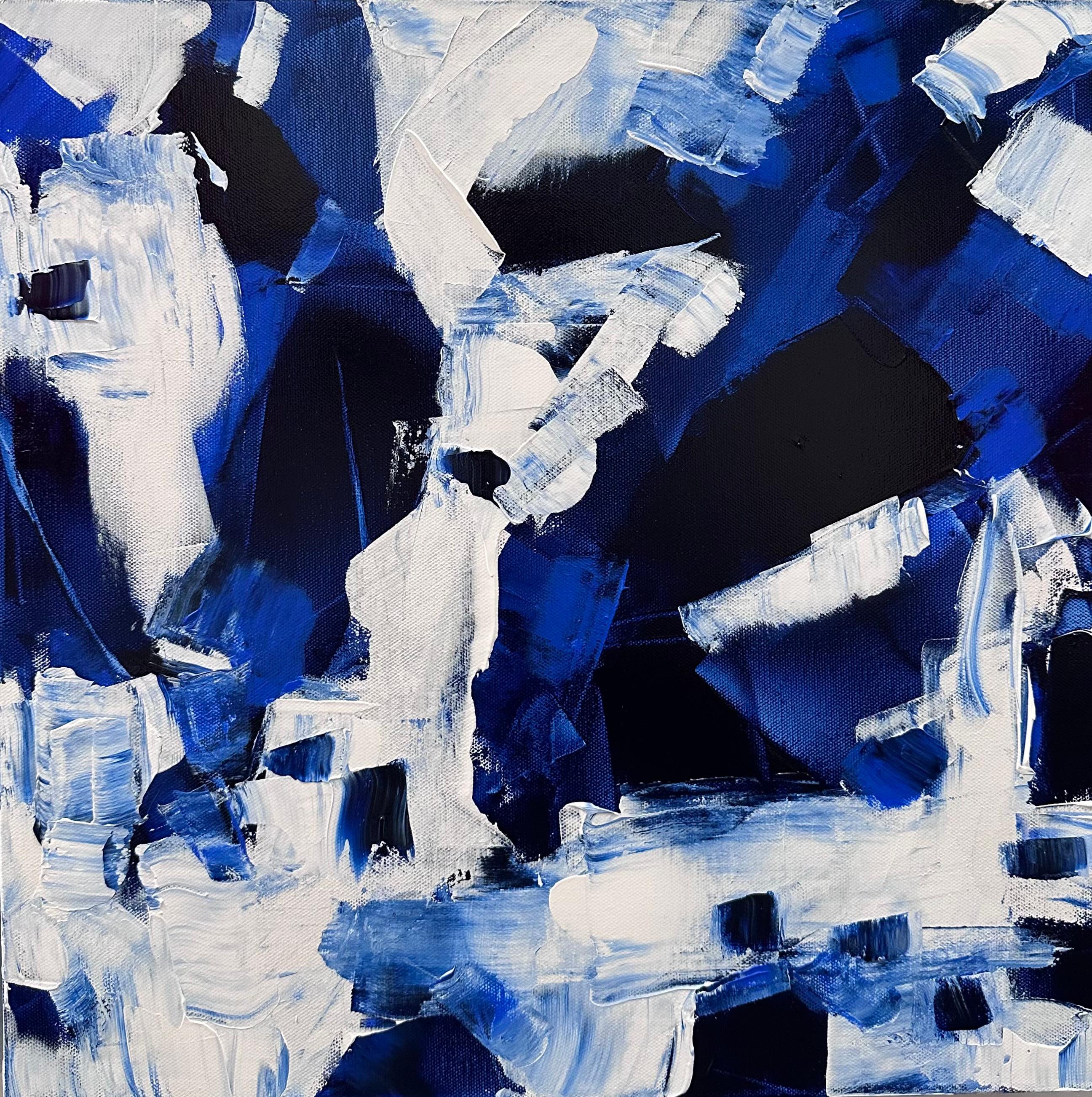 Kimberly Marney Abstract Painting - Depth (Blue, White, Abstract, Skyscape, Landscape)