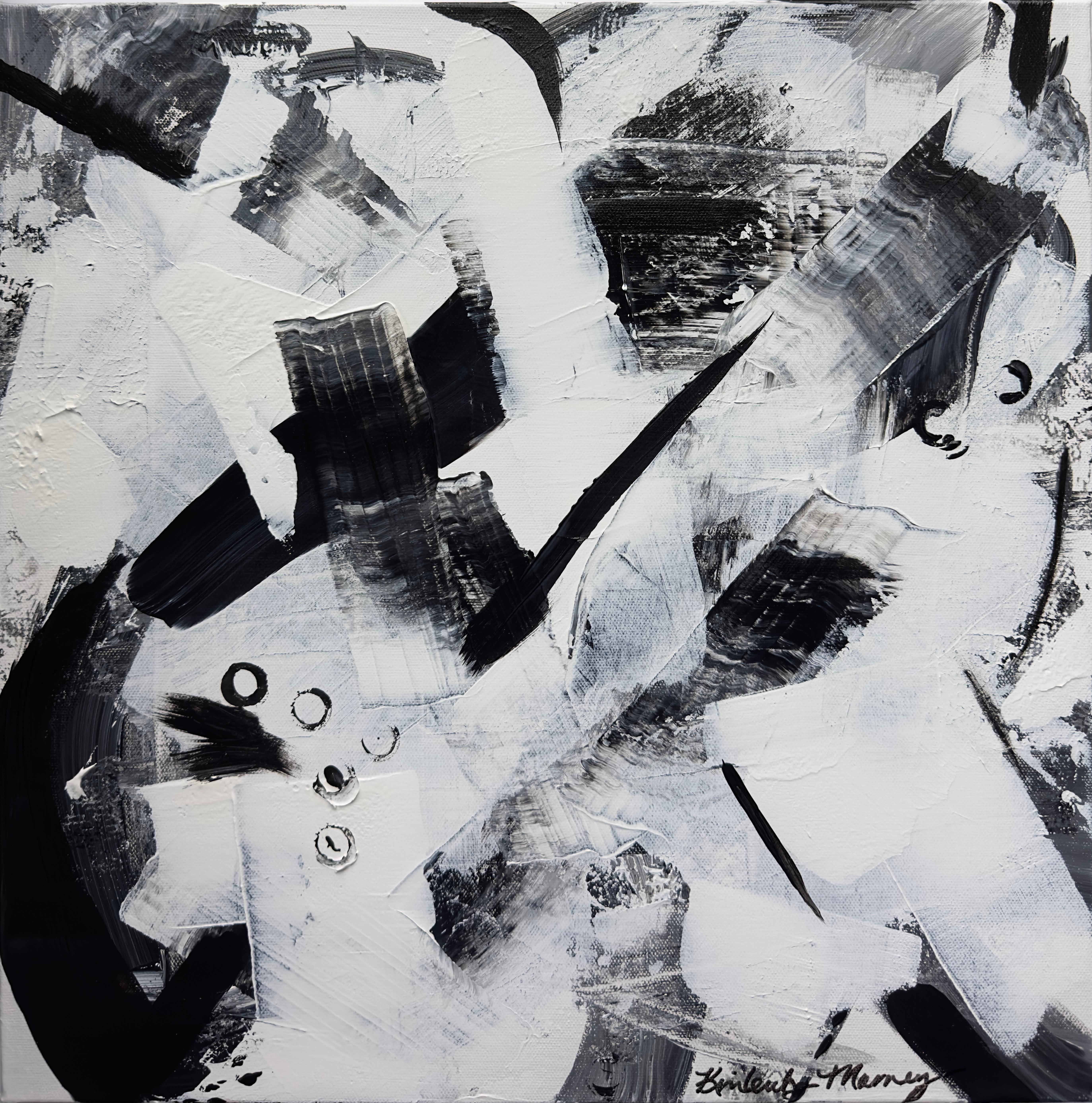 Kimberly Marney Landscape Painting -  From The Ashes (Black, White, Abstract)