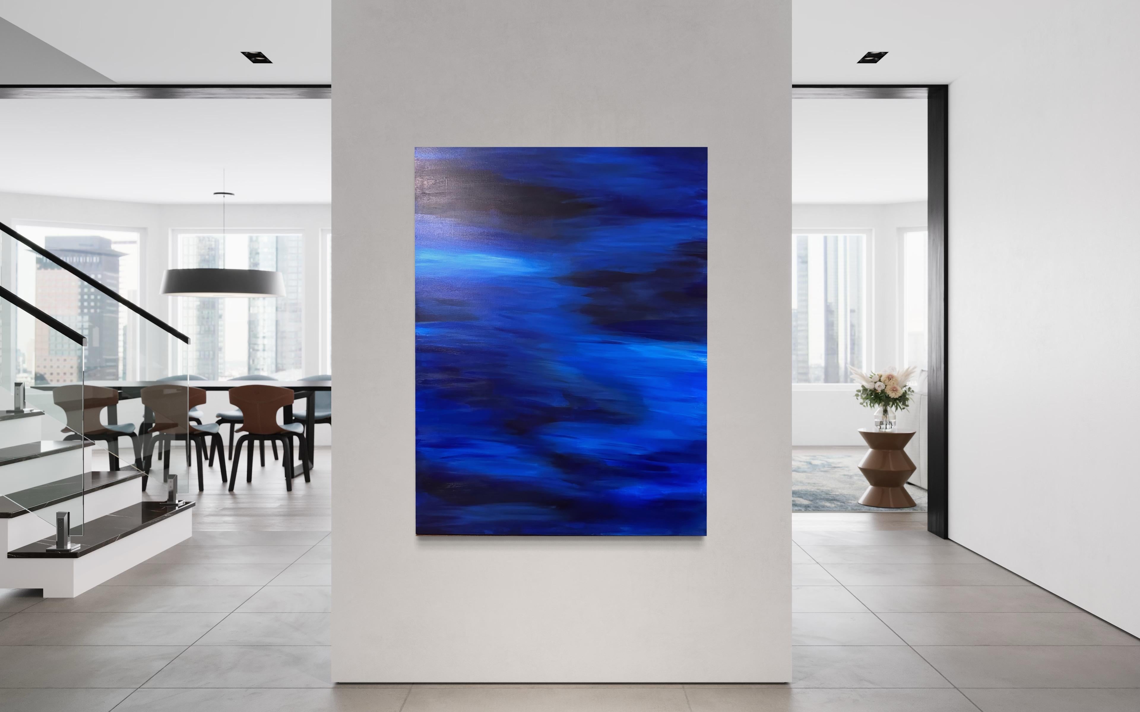 Night Moves (Blue, Abstract, Water, Seascape) For Sale 2