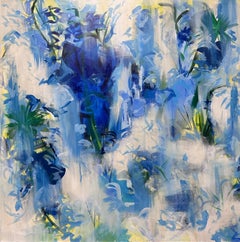 Spring is Sprung (Blue, White , Yellow, Floral, Landscape, Abstract)