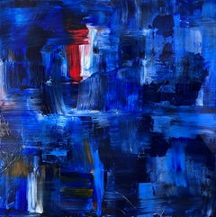 What Lies Beneath - Red (Abstrait, Bleu, Paysage urbain, Rouge)