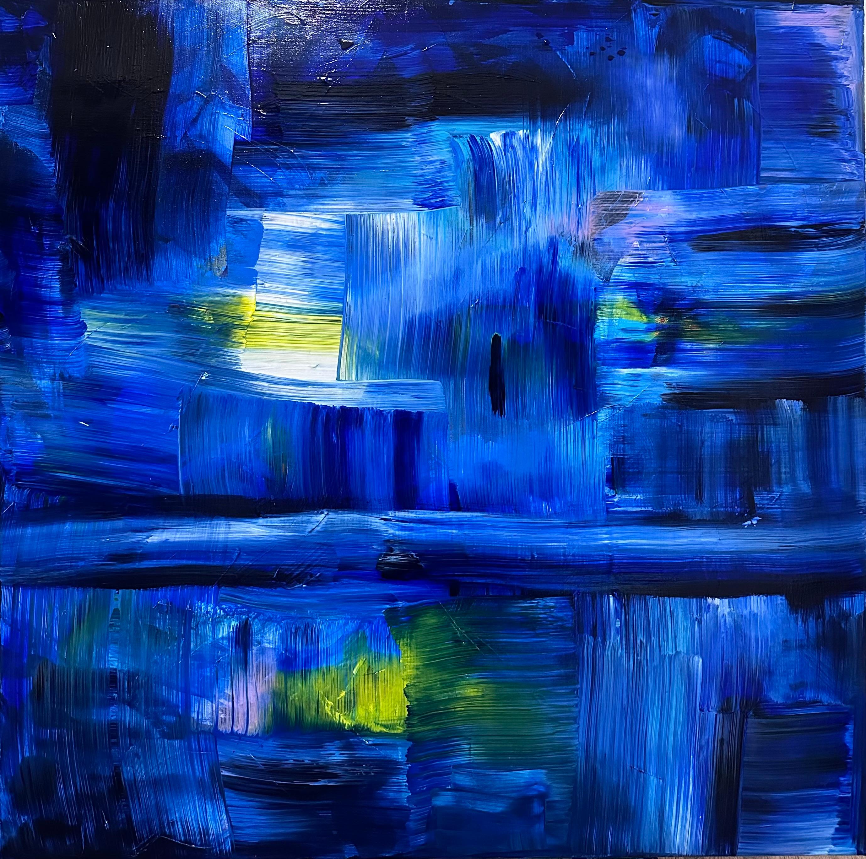 What Lies Beneath - Yellow (Abstract, Blue, Cityscape, Yellow)