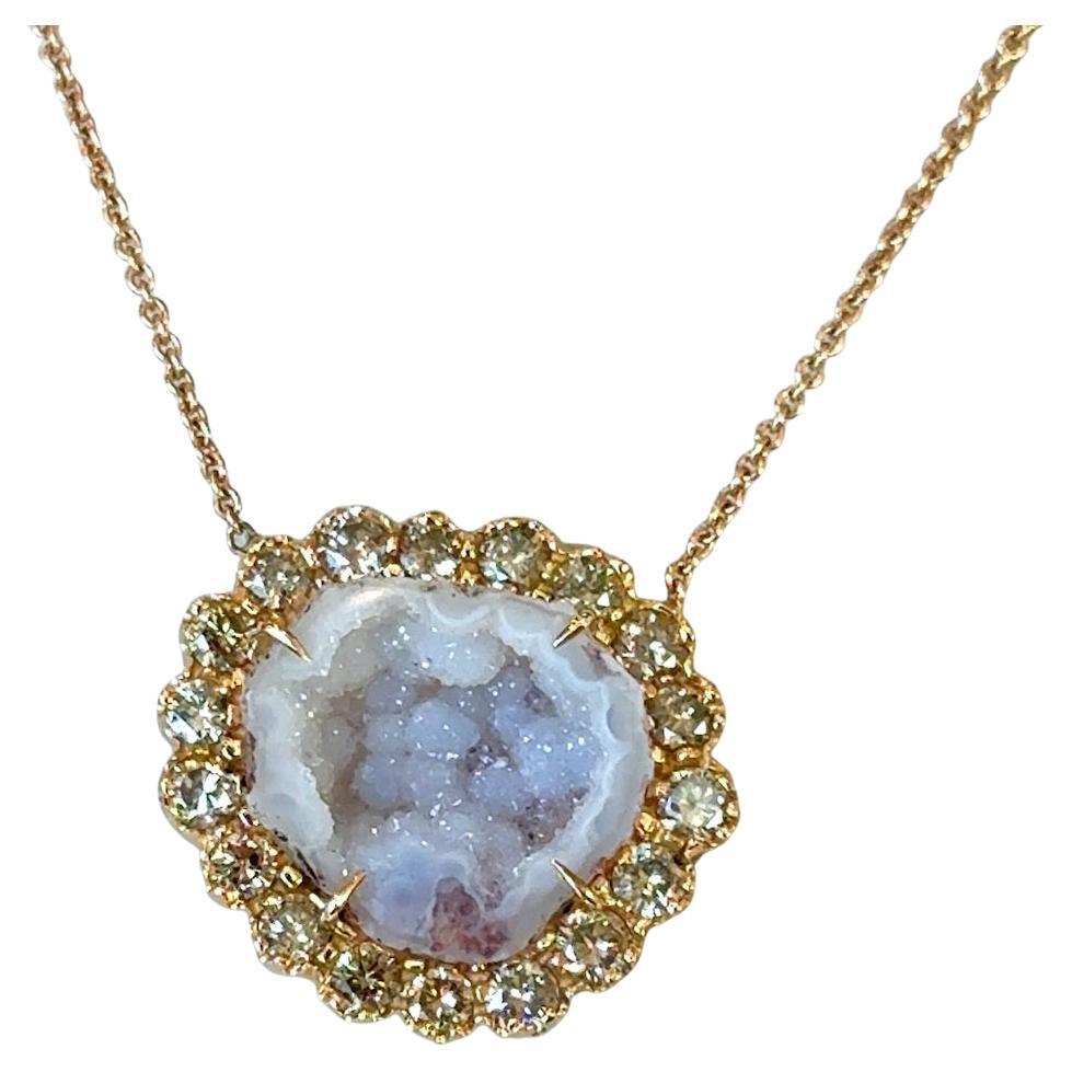 Kimberly McDonald 2.05CT Diamond & Geode 18K Gold Necklace