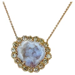 Kimberly McDonald 2.05CT Diamond & Geode 18K Gold Necklace