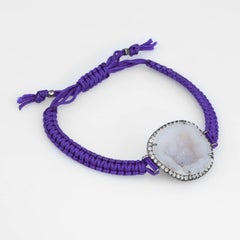 Kimberly McDonald - Bracelet de diamants géodes violettes Macrame en or 18 carats