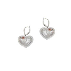 Pendientes de gota de oro blanco con diamante natural en forma de corazón Kimberly McDonald
