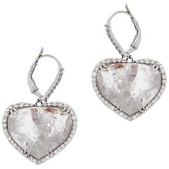 Boucles d'oreilles en goutte Kimberly McDonald en forme de cœur en or blanc et diamants naturels