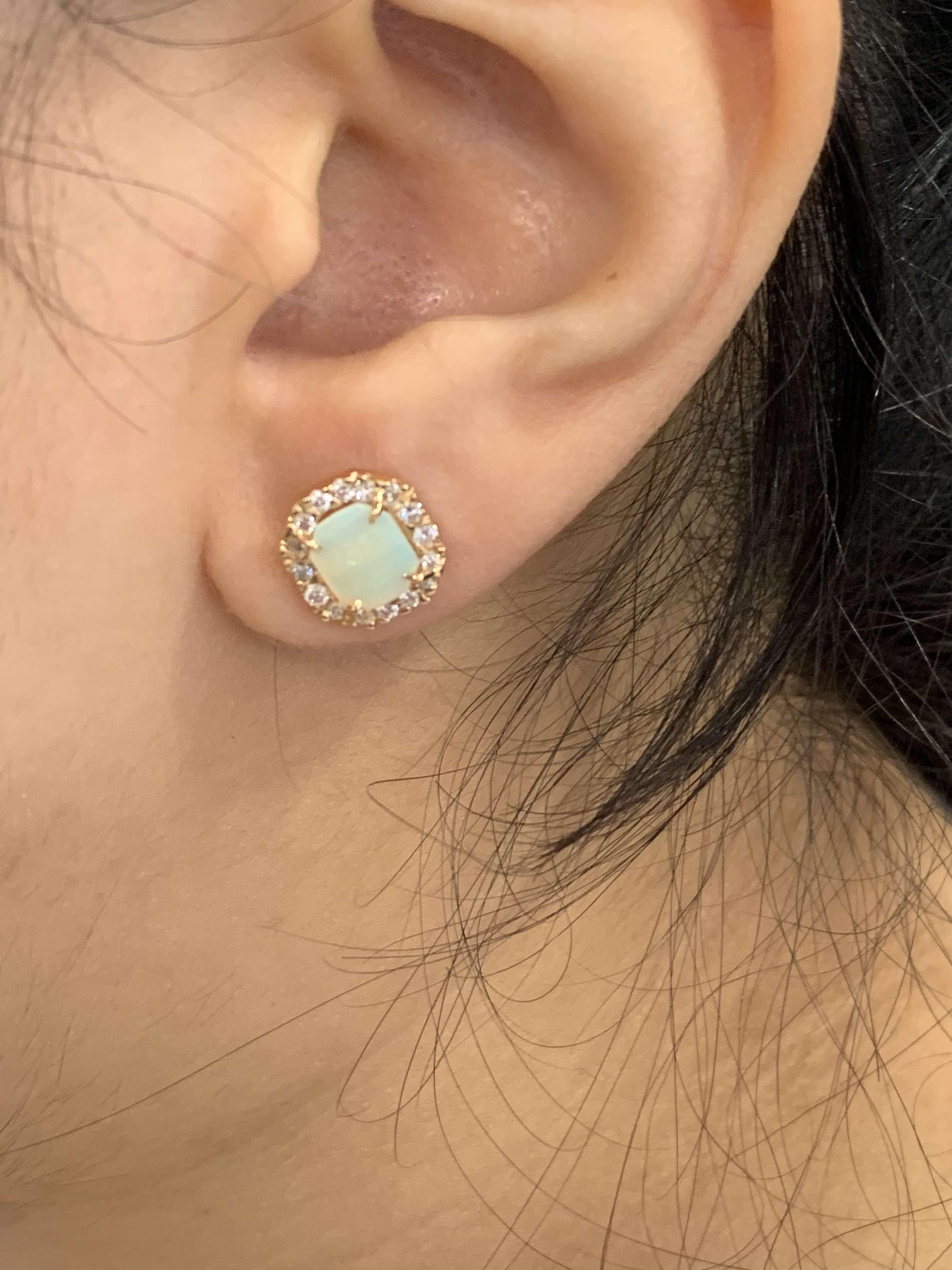 Women's Kimberly McDonald Rose Gold Opal and Diamond Earrings