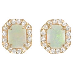 Kimberly McDonald Rose Gold Opal and Diamond Earrings