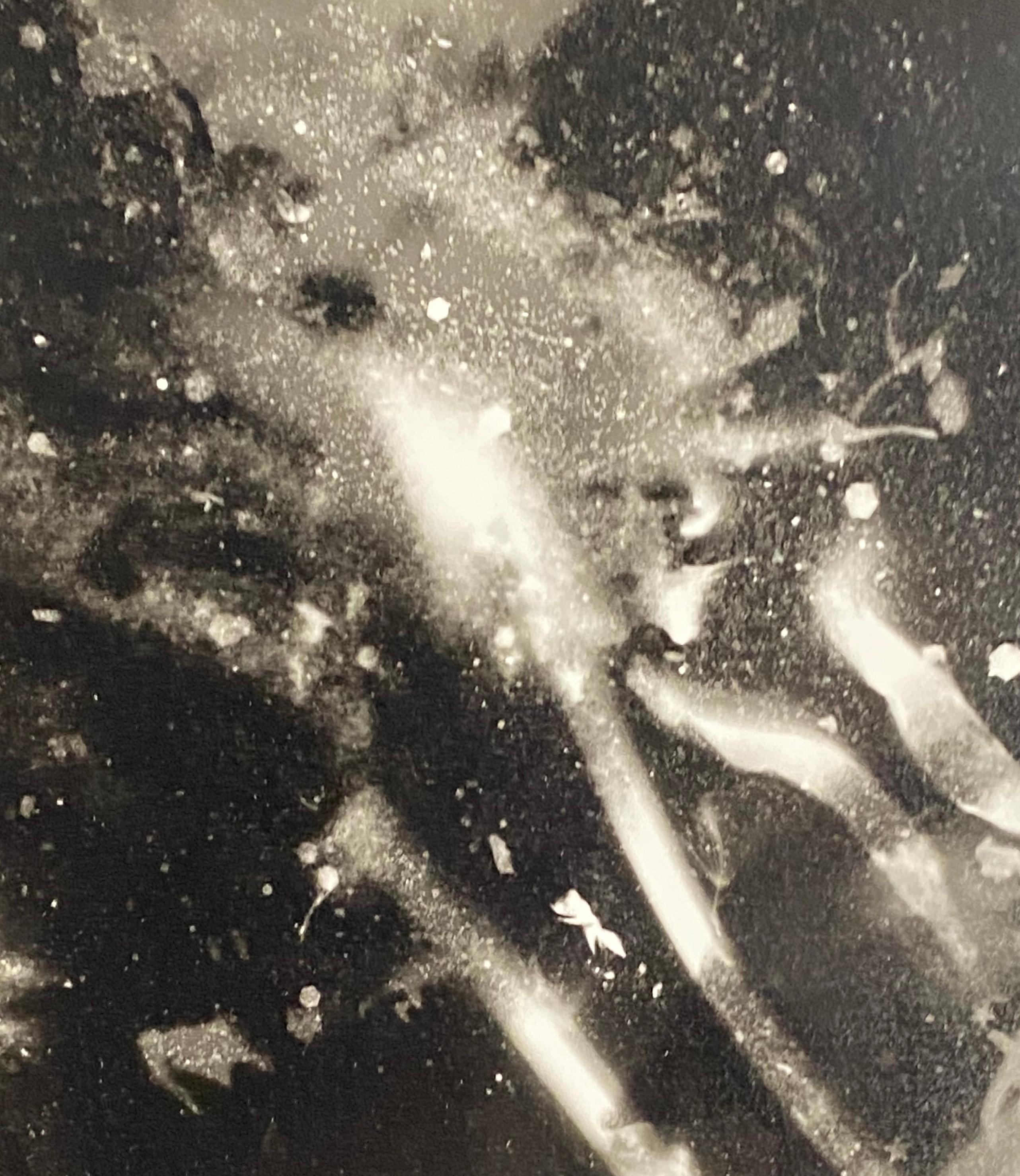 Dancing in the Dark - unique abstract contemporary silver gelatin b&w photogram - Abstract Photograph by Kimberly Schneider Photography