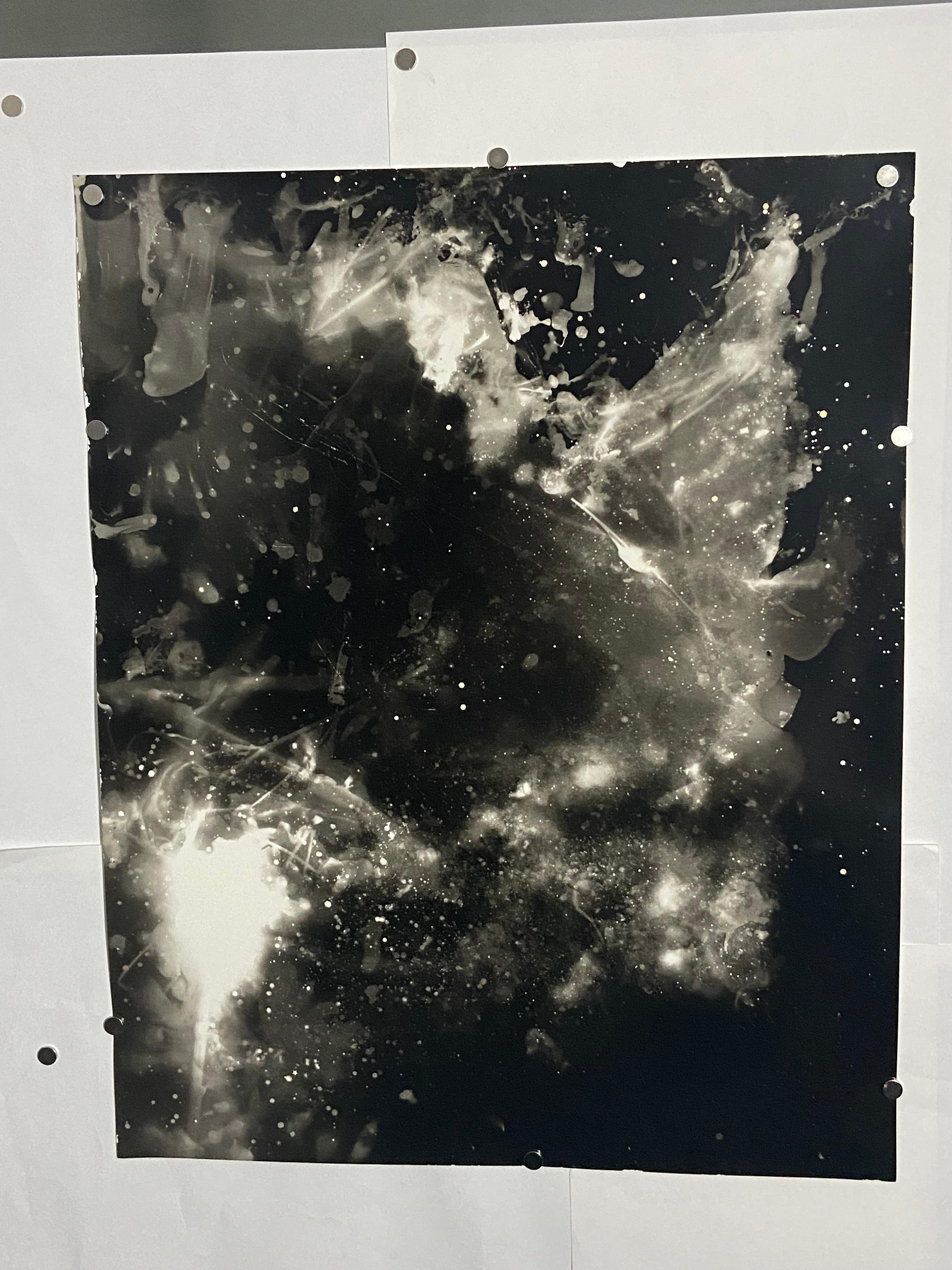 Entrance (Black Hole)- contemporary abstract black and white darkroom photograph - Photograph by Kimberly Schneider Photography
