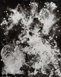 Explosion - abstract contemporary black and white silver gelatin photograph